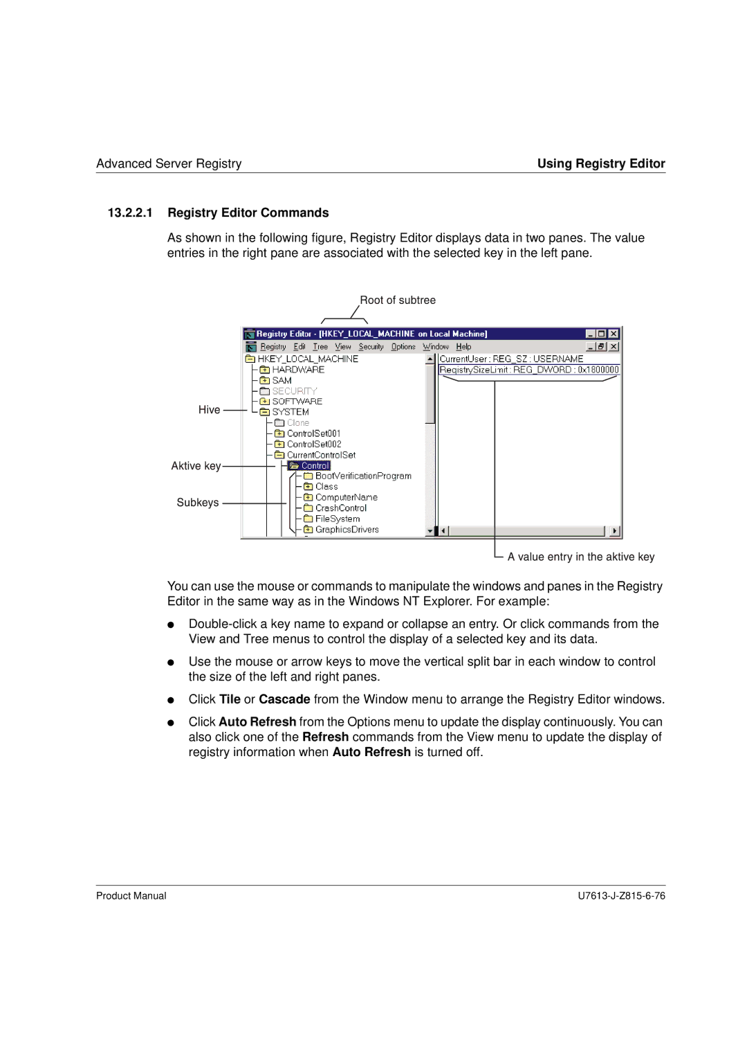 Siemens V4.0 manual Registry Editor Commands 