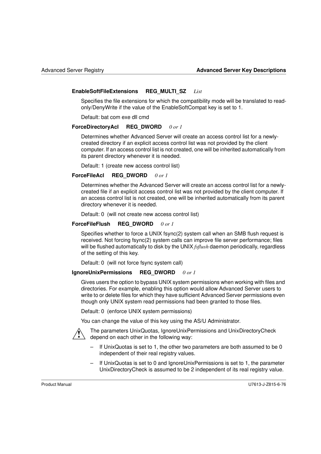 Siemens V4.0 manual EnableSoftFileExtensions Regmultisz List, ForceDirectoryAcl Regdword 0 or, ForceFileAcl Regdword 0 or 