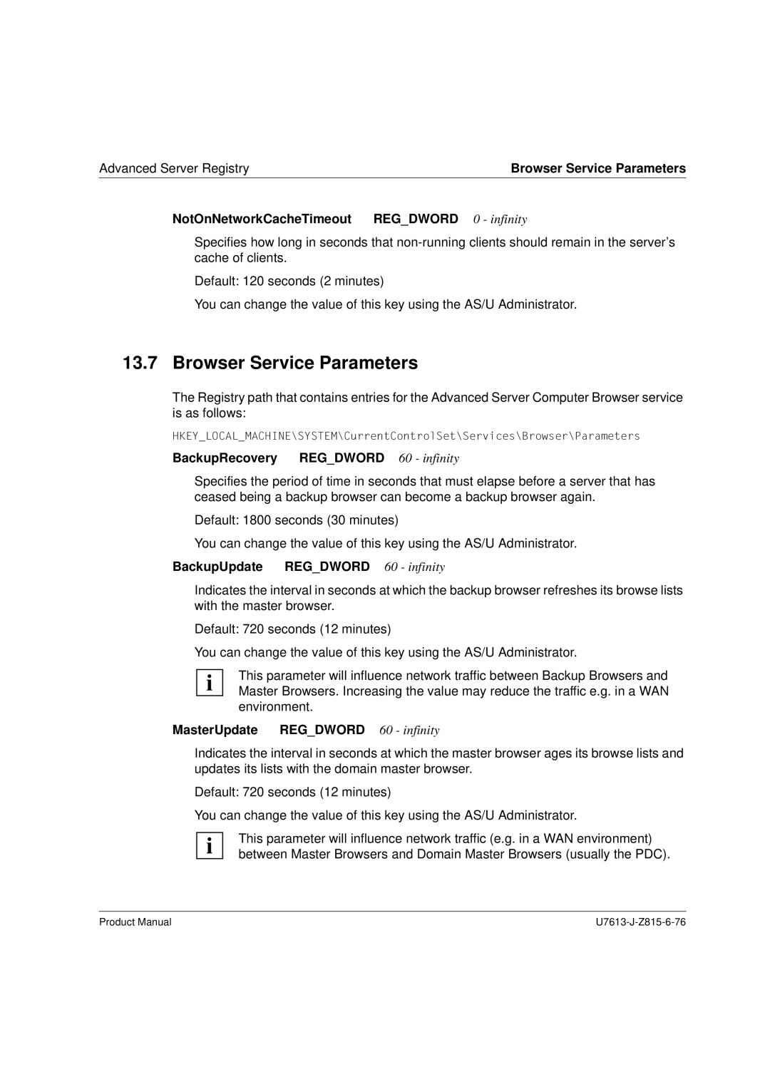 Siemens V4.0 manual Browser Service Parameters 