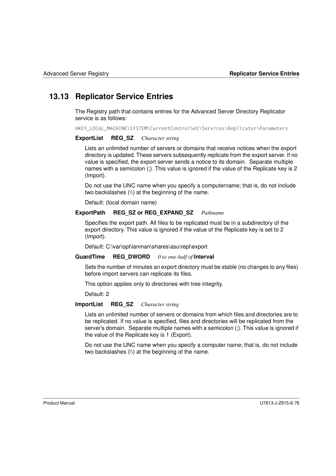 Siemens V4.0 manual Replicator Service Entries 