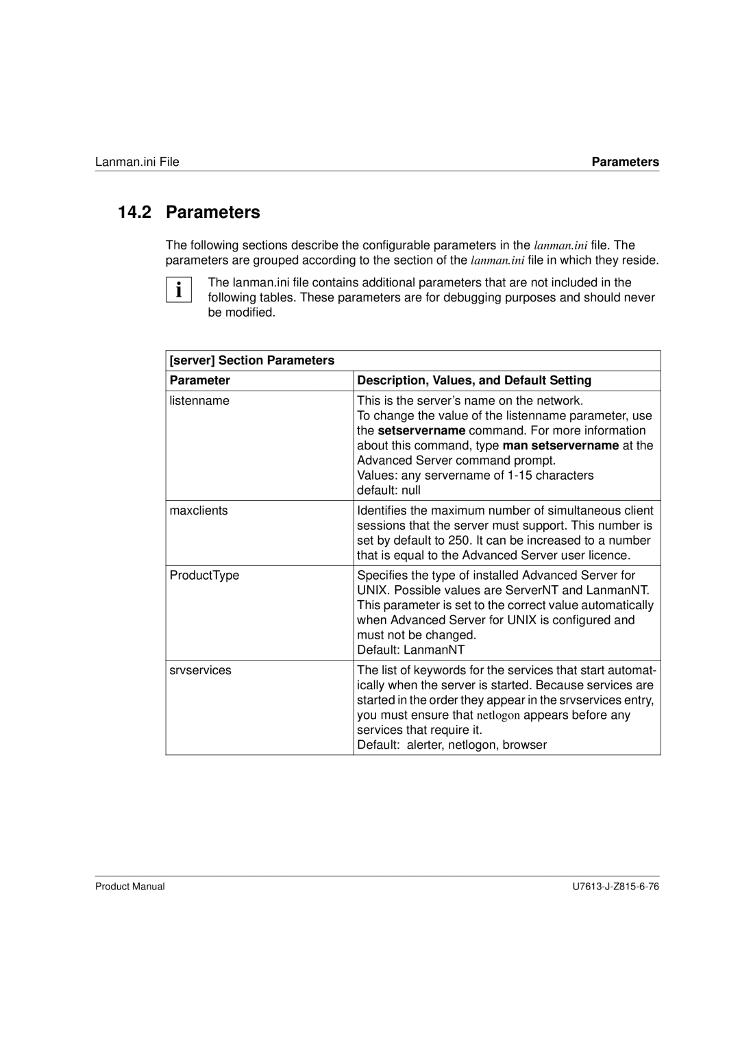 Siemens V4.0 manual Parameters 