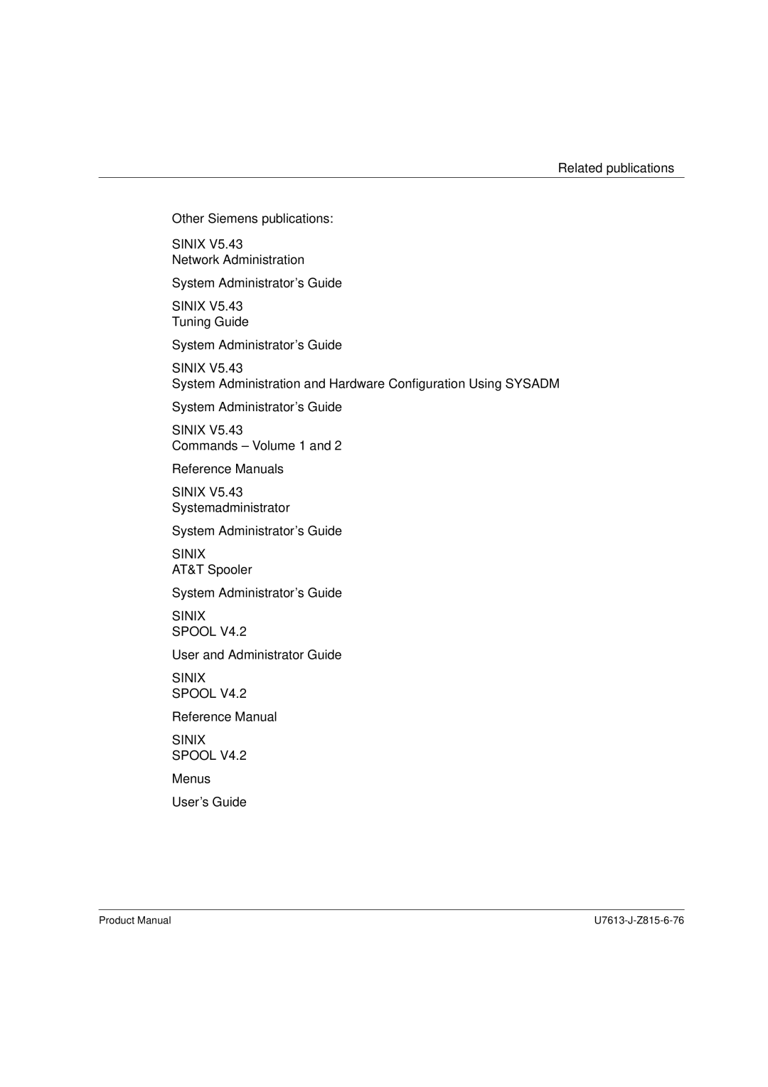 Siemens V4.0 manual Related publications Other Siemens publications 