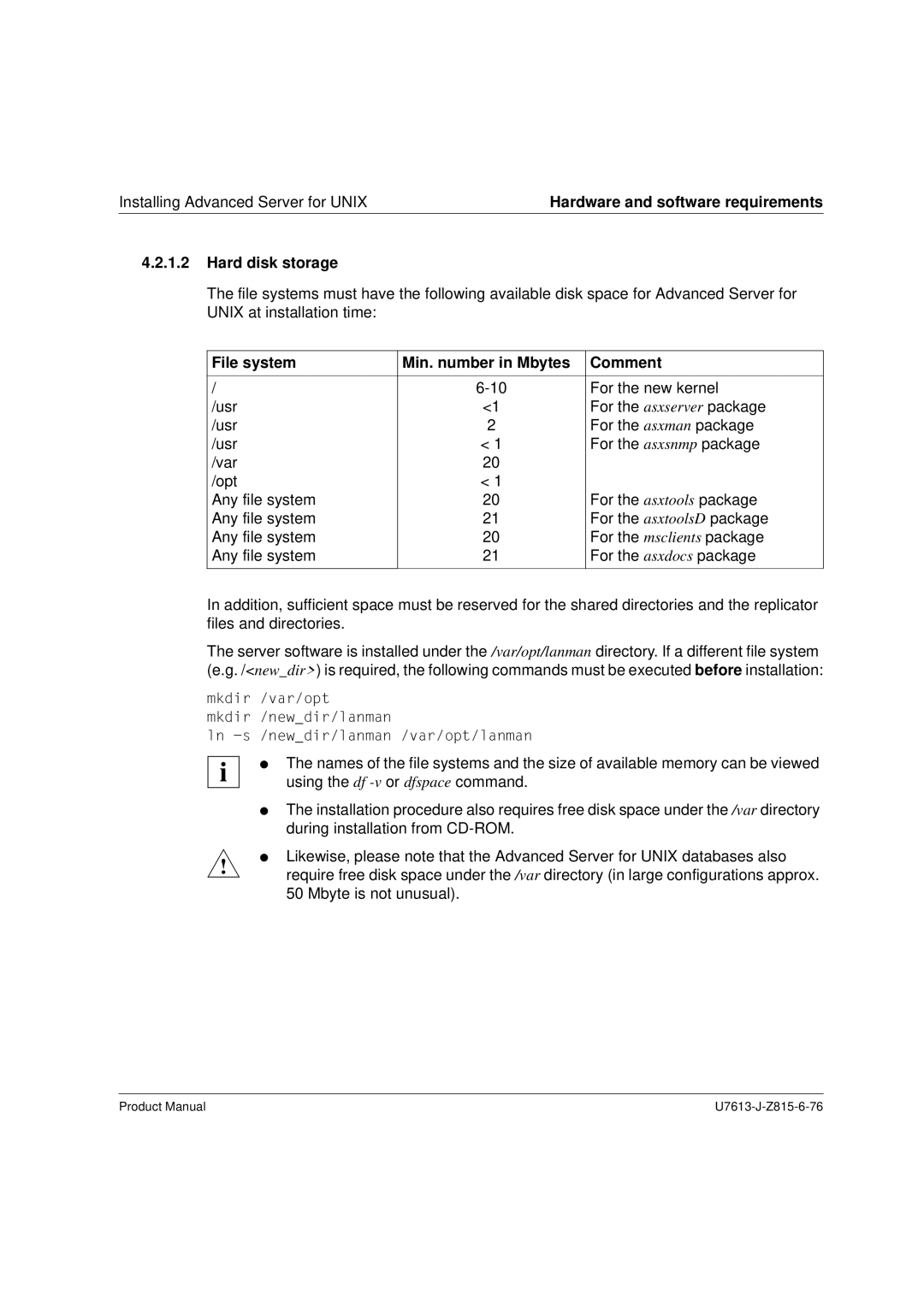 Siemens V4.0 manual Hard disk storage, File system Min. number in Mbytes Comment 