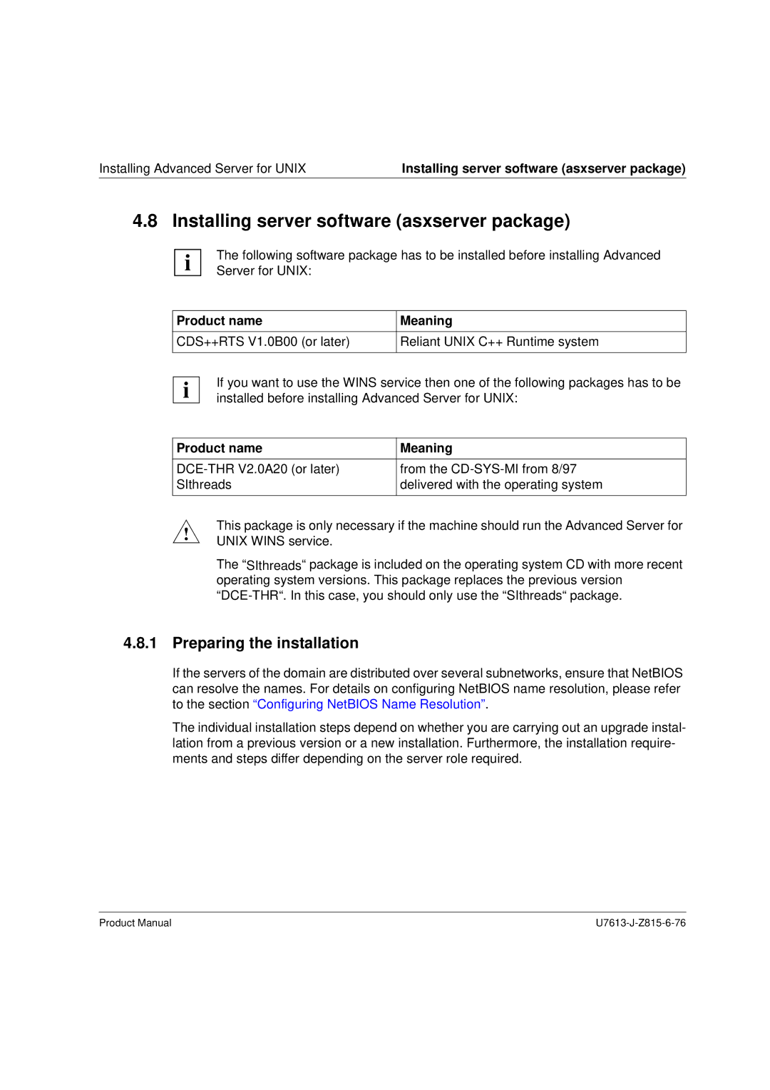 Siemens V4.0 manual Installing server software asxserver package, Preparing the installation 