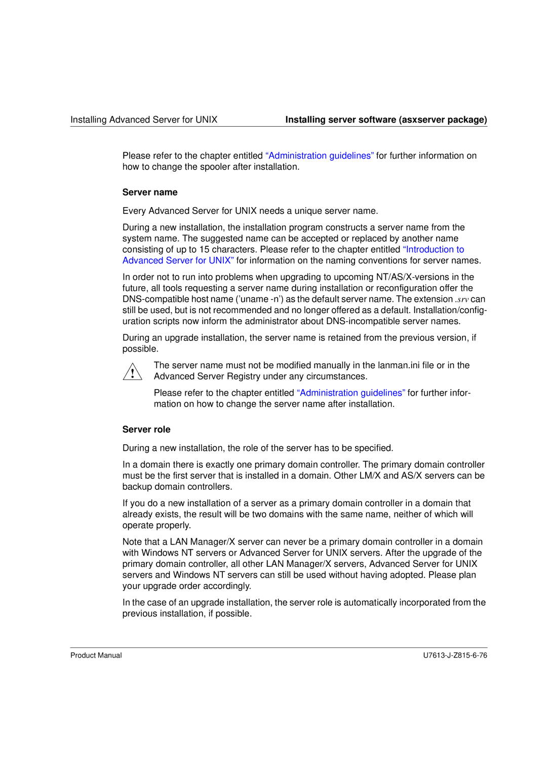 Siemens V4.0 manual Server name, Server role 