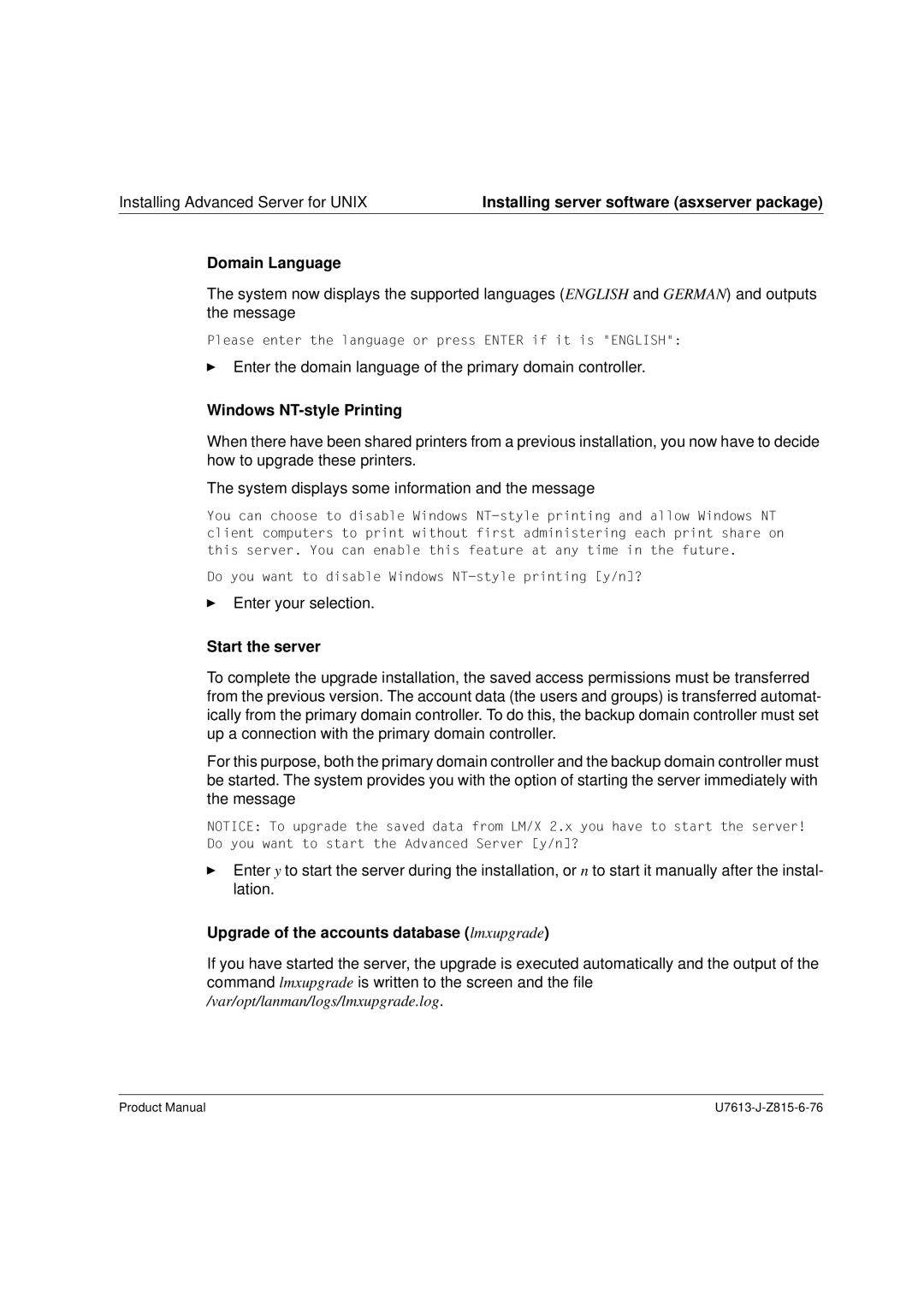 Siemens V4.0 manual Enter the domain language of the primary domain controller 