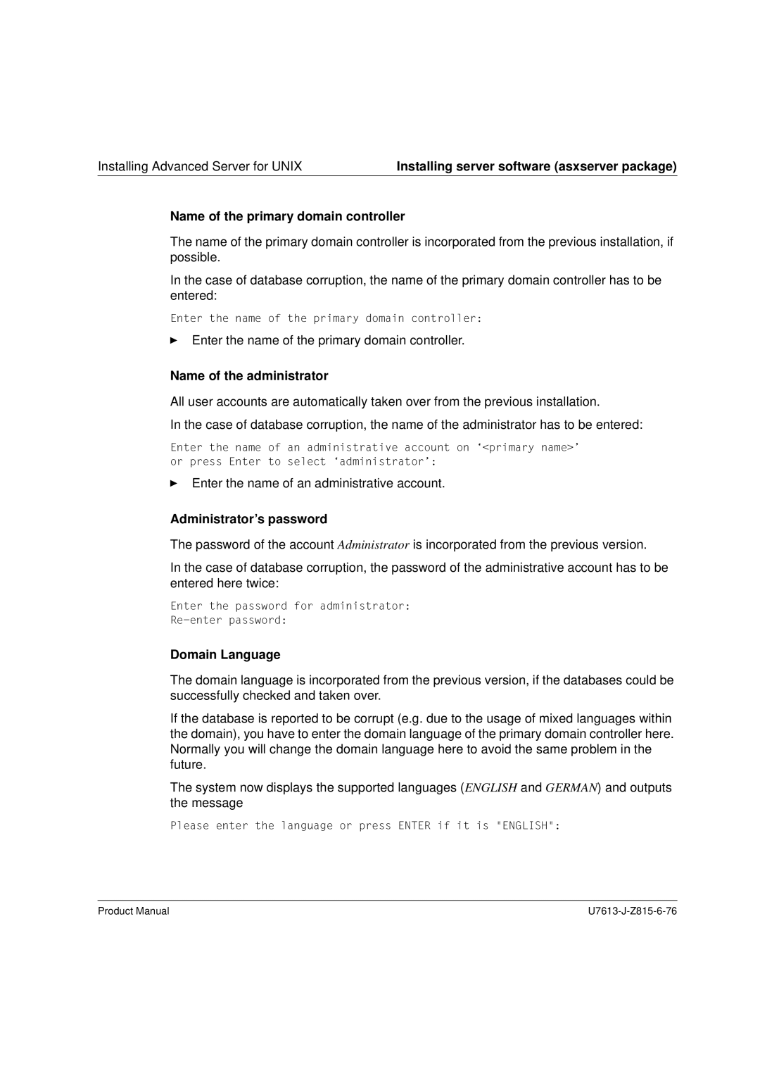 Siemens V4.0 manual Enter the name of the primary domain controller 