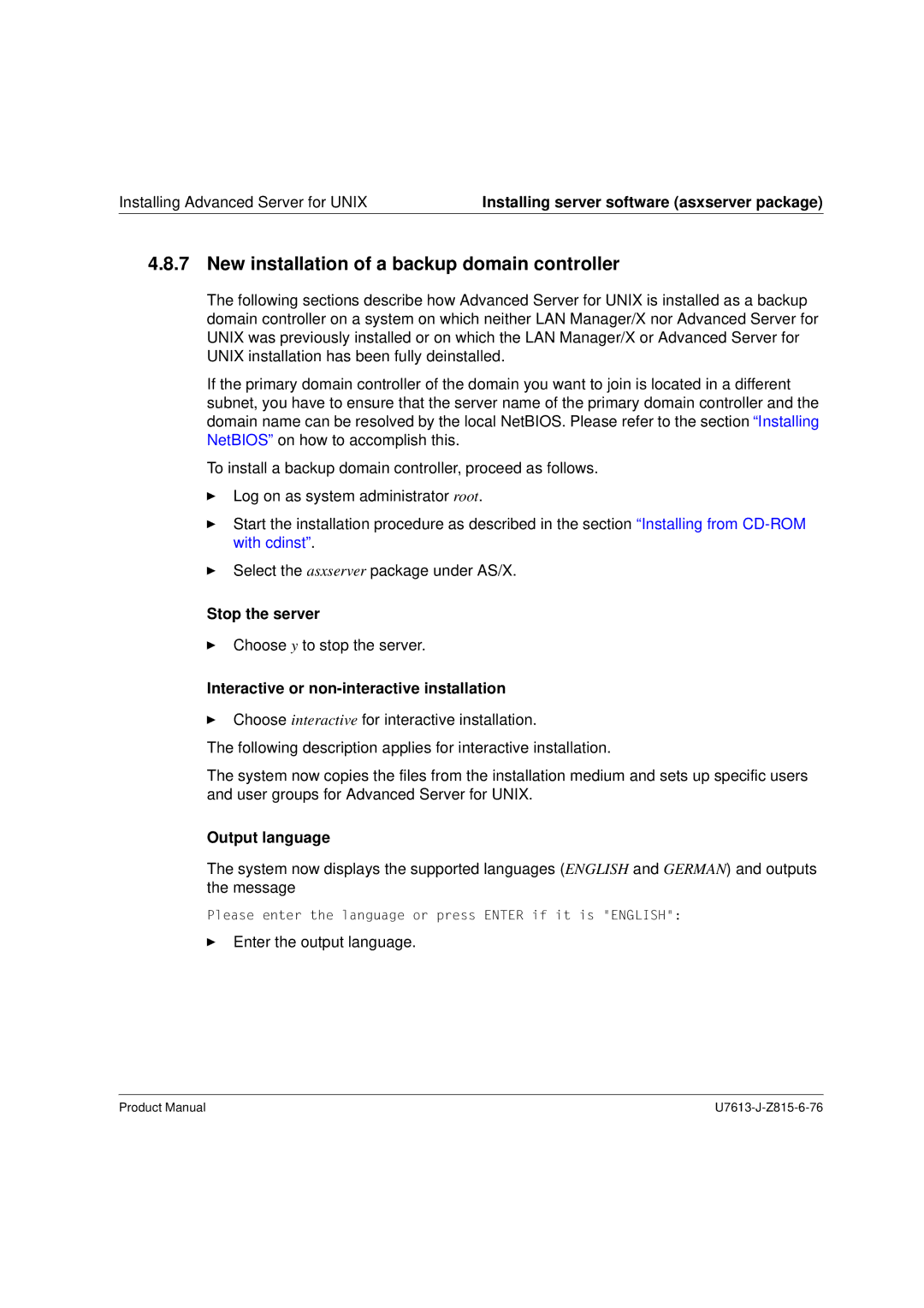 Siemens V4.0 manual New installation of a backup domain controller 