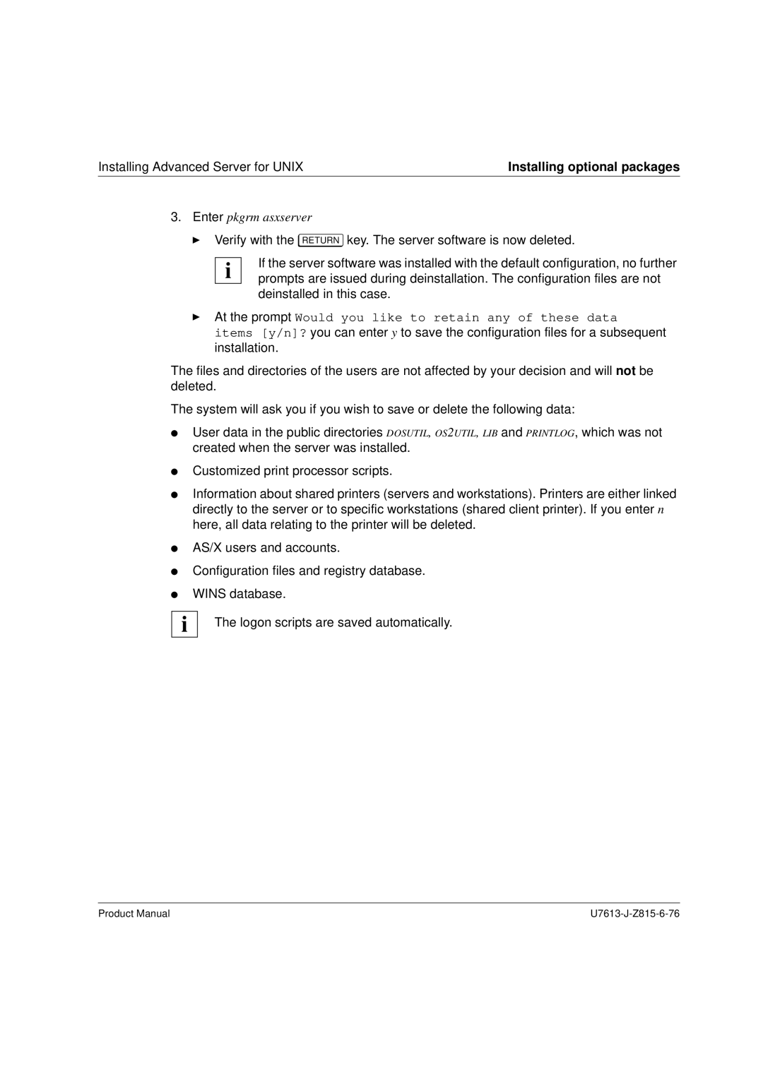 Siemens V4.0 manual Enter pkgrm asxserver 