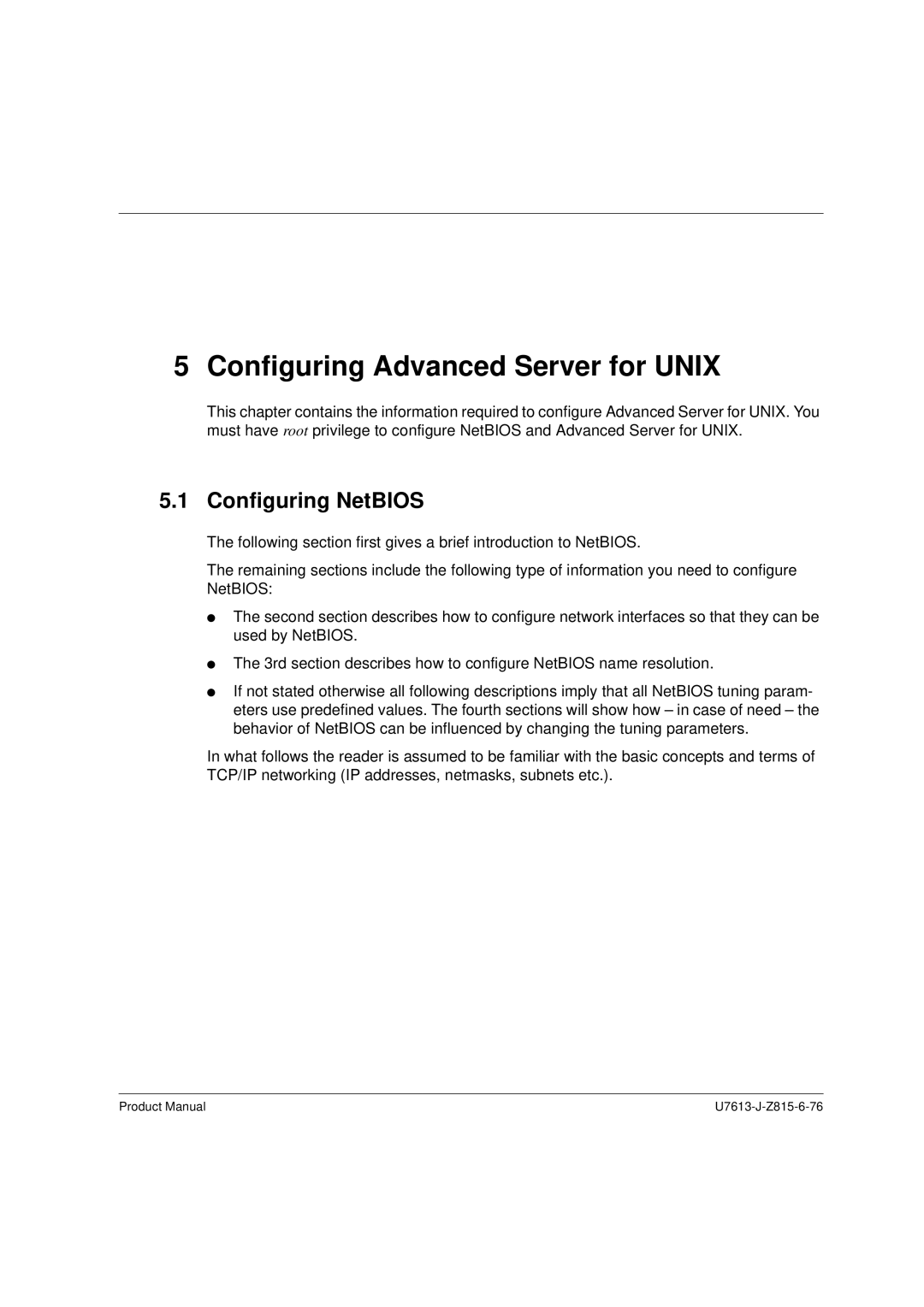 Siemens V4.0 manual Configuring Advanced Server for Unix, Configuring NetBIOS 