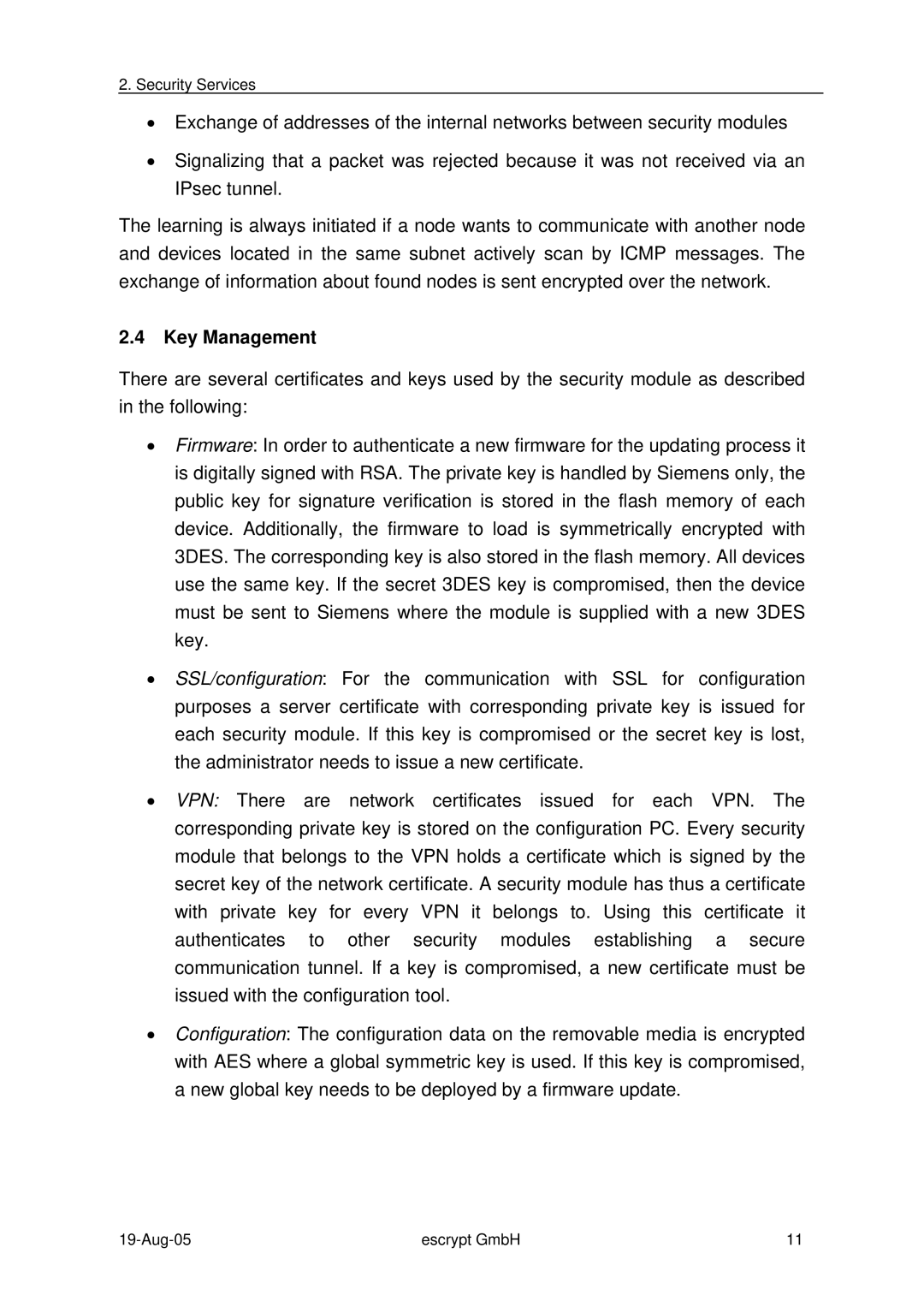 Siemens Version: 1.2 manual Key Management 