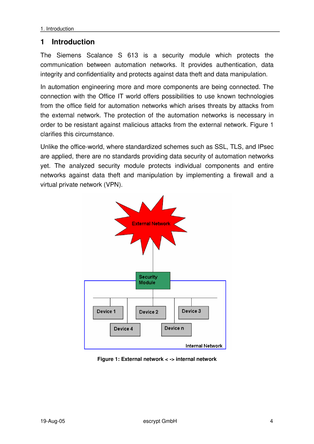 Siemens Version: 1.2 manual Introduction, External network internal network 