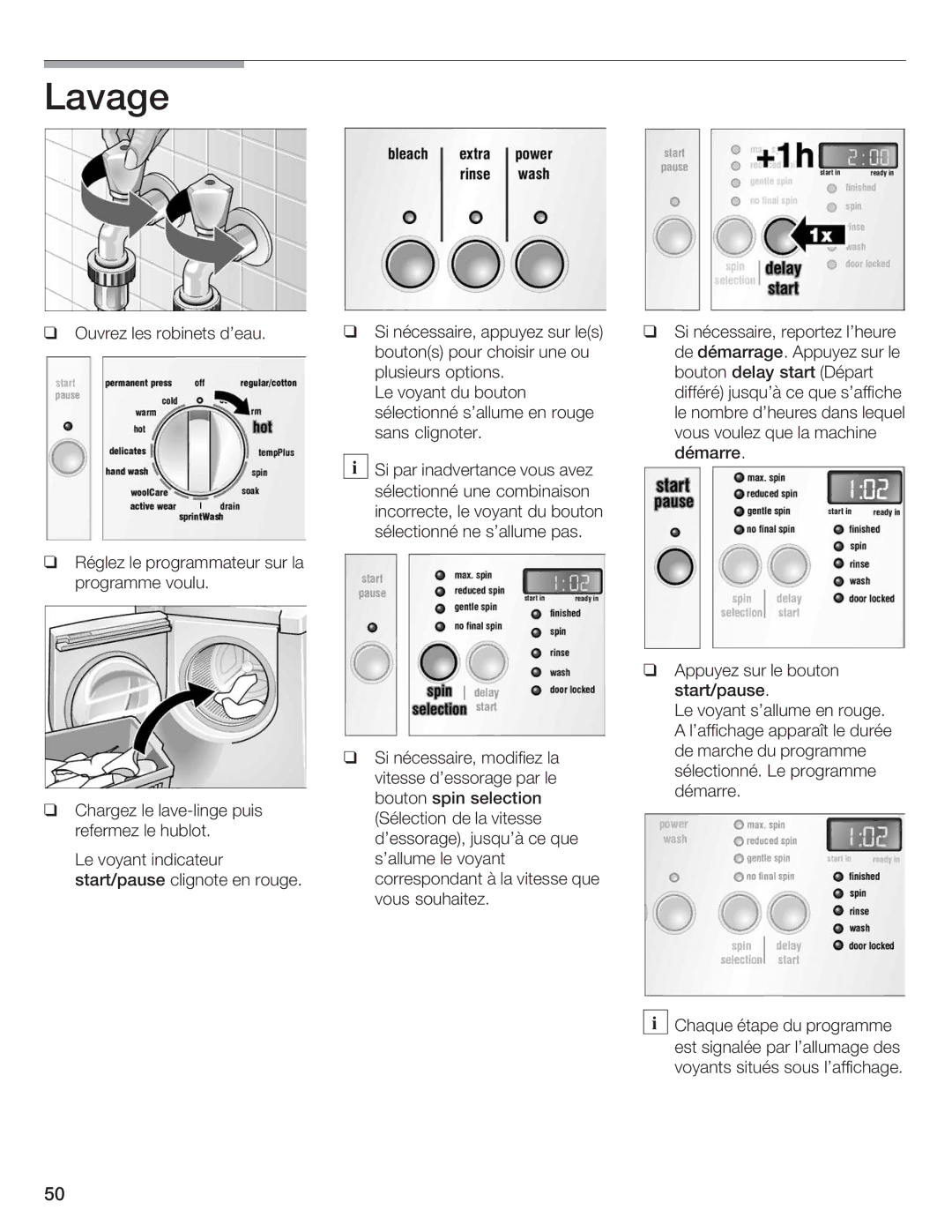 Siemens WFXD5200UC manual Lavage 