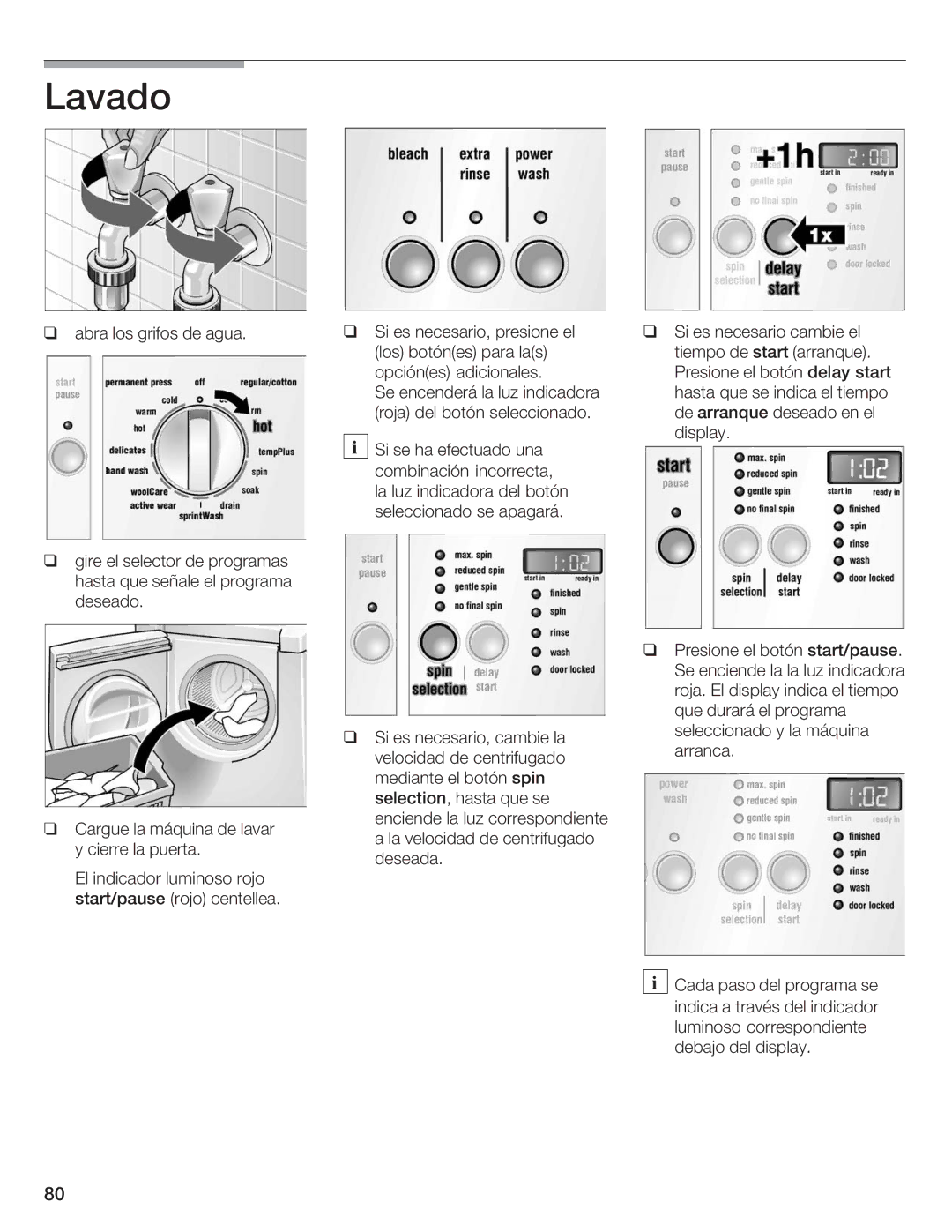 Siemens WFXD5200UC manual Lavado 