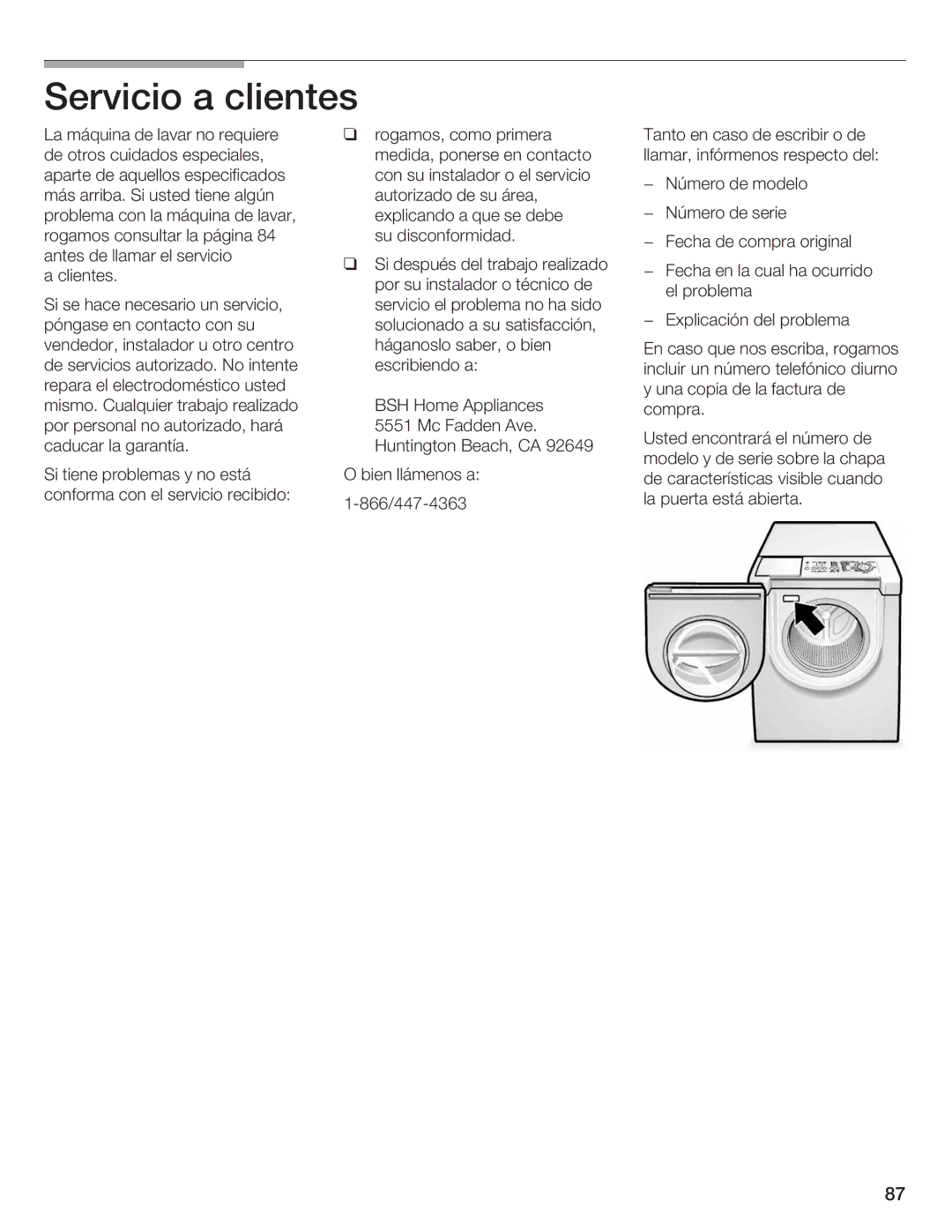 Siemens WFXD5200UC manual Servicio a clientes, Bsh 