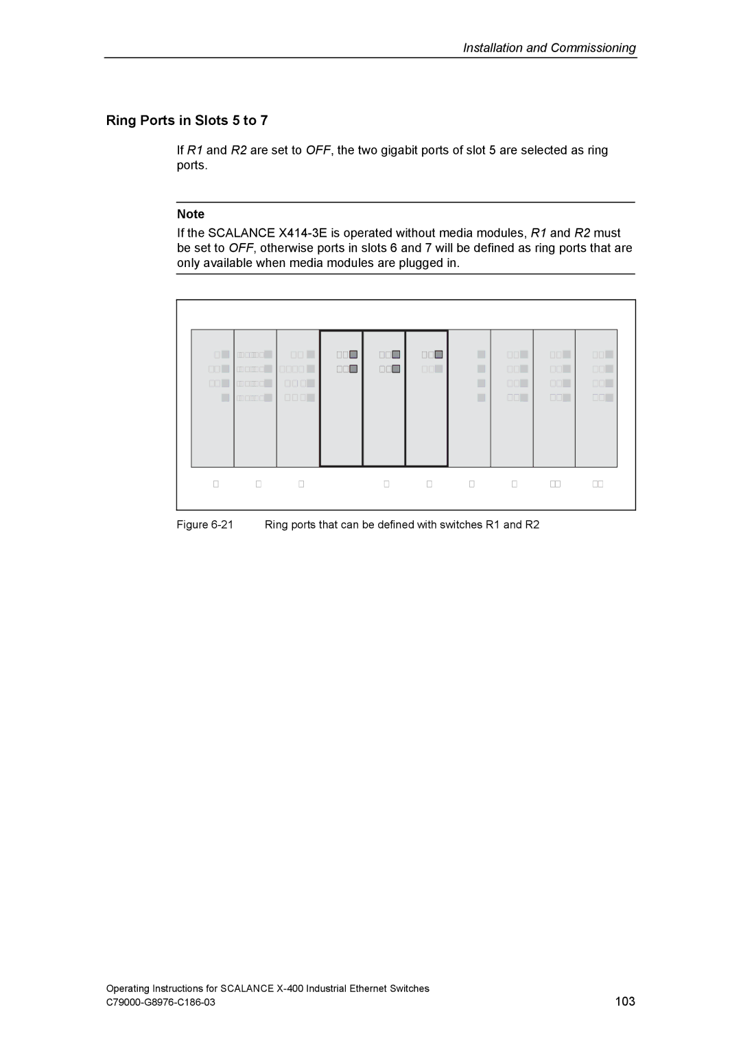 Siemens X-400 technical specifications Ring Ports in Slots 5 to, 103 