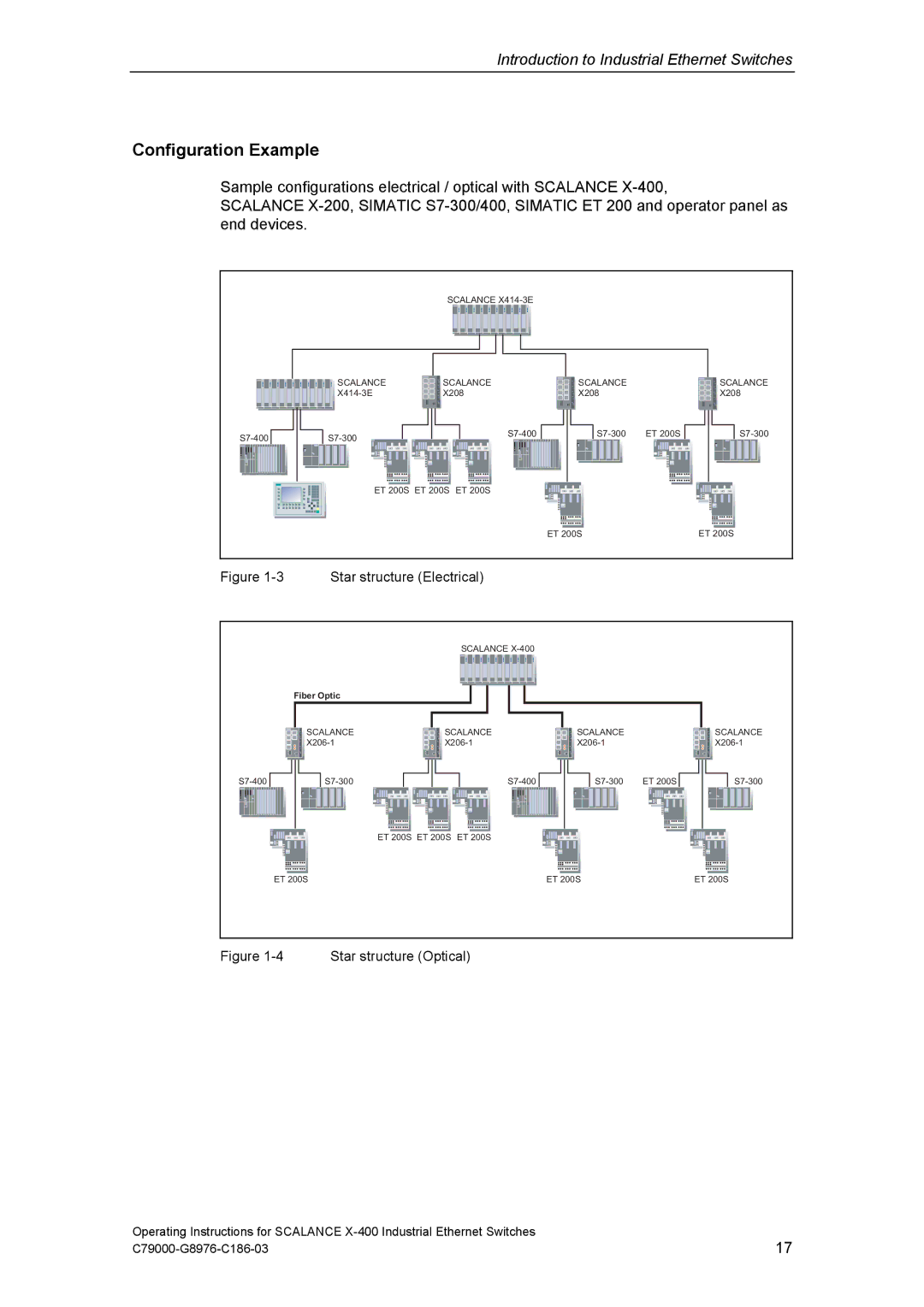 Siemens X-400 technical specifications Star structure Electrical 