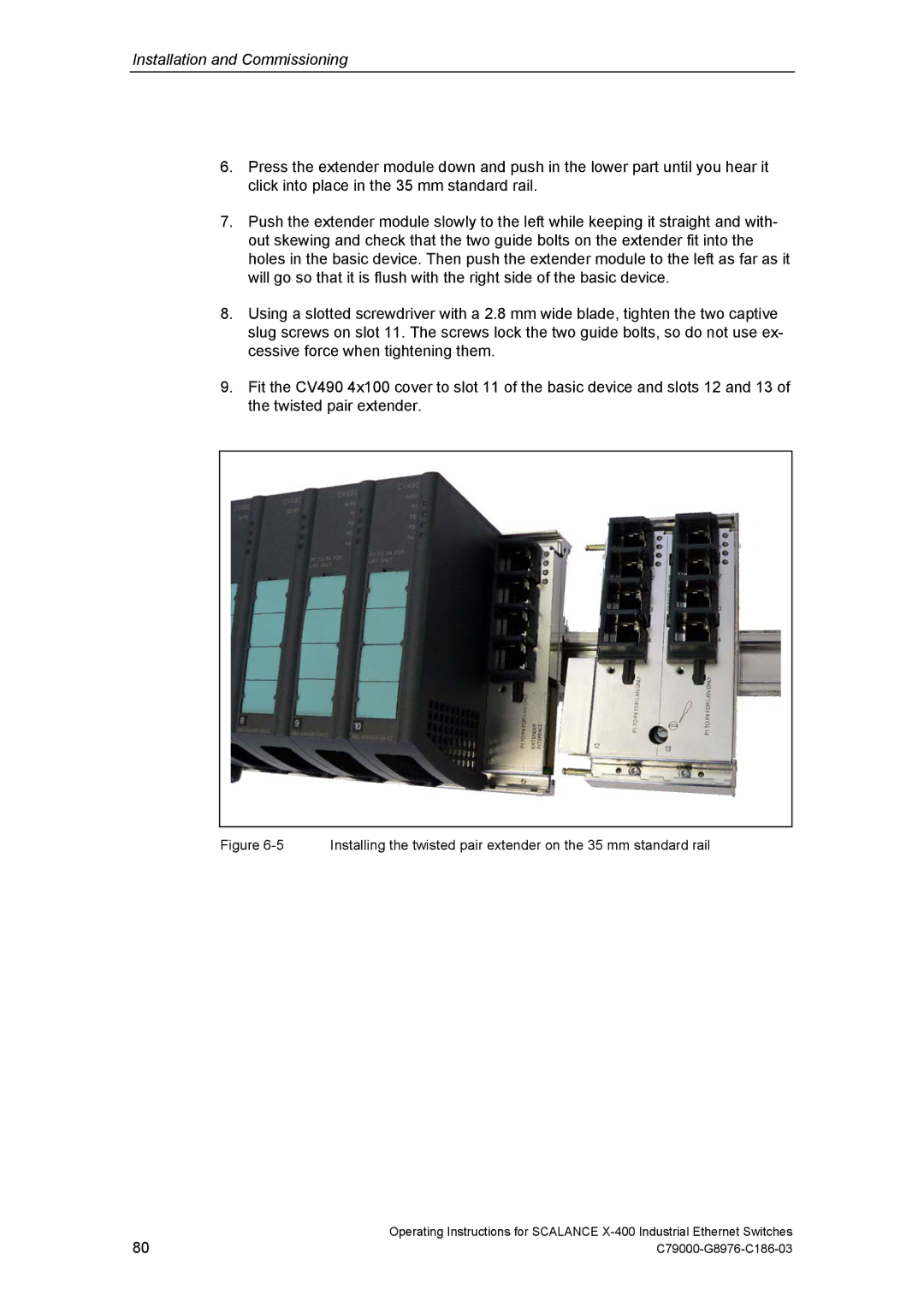 Siemens X-400 technical specifications Installation and Commissioning 