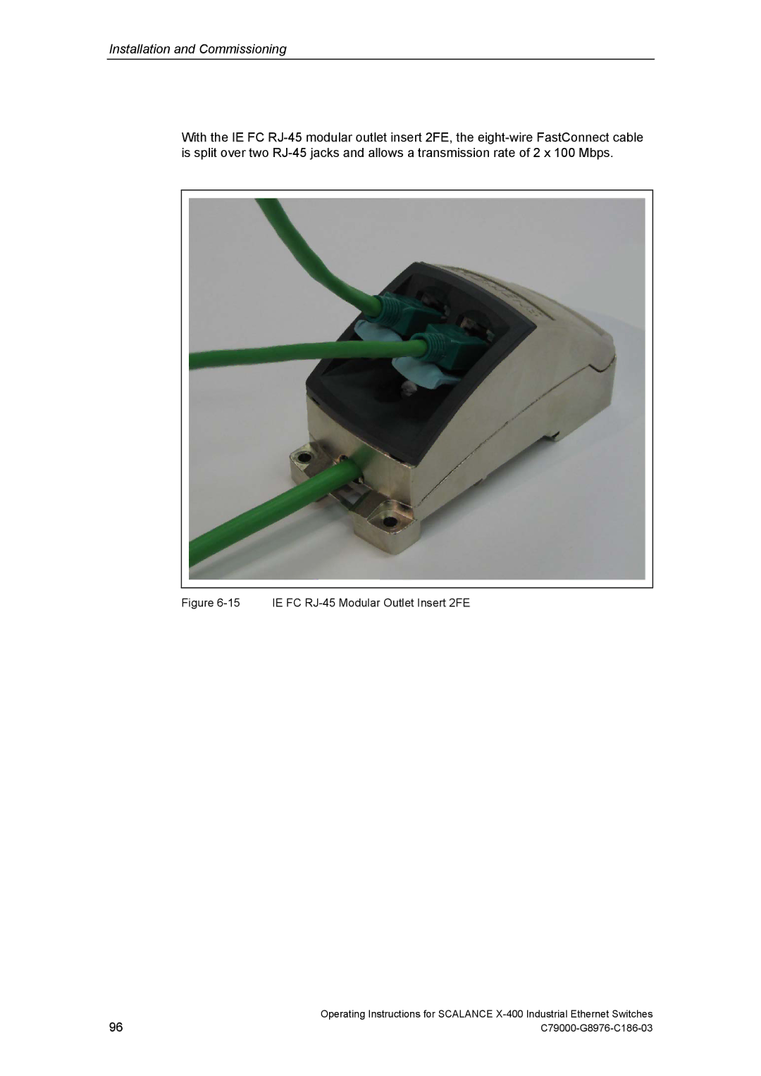 Siemens X-400 technical specifications IE FC RJ-45 Modular Outlet Insert 2FE 