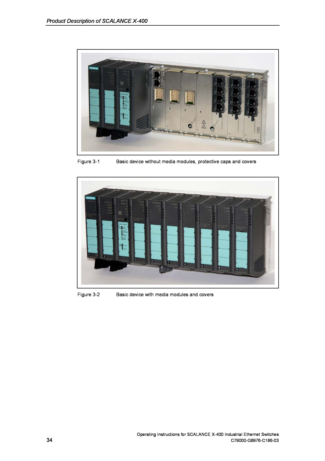 Siemens X-400 Product Description of SCALANCE, 2 Basic device with media modules and covers, C79000-G8976-C186-03 