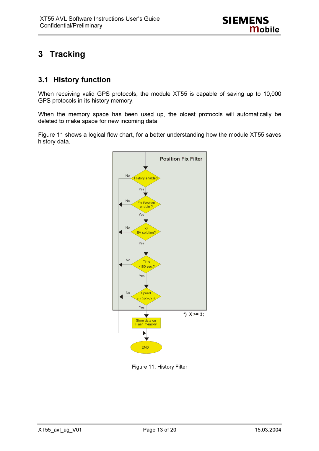 Siemens XT55 manual Tracking, History function 