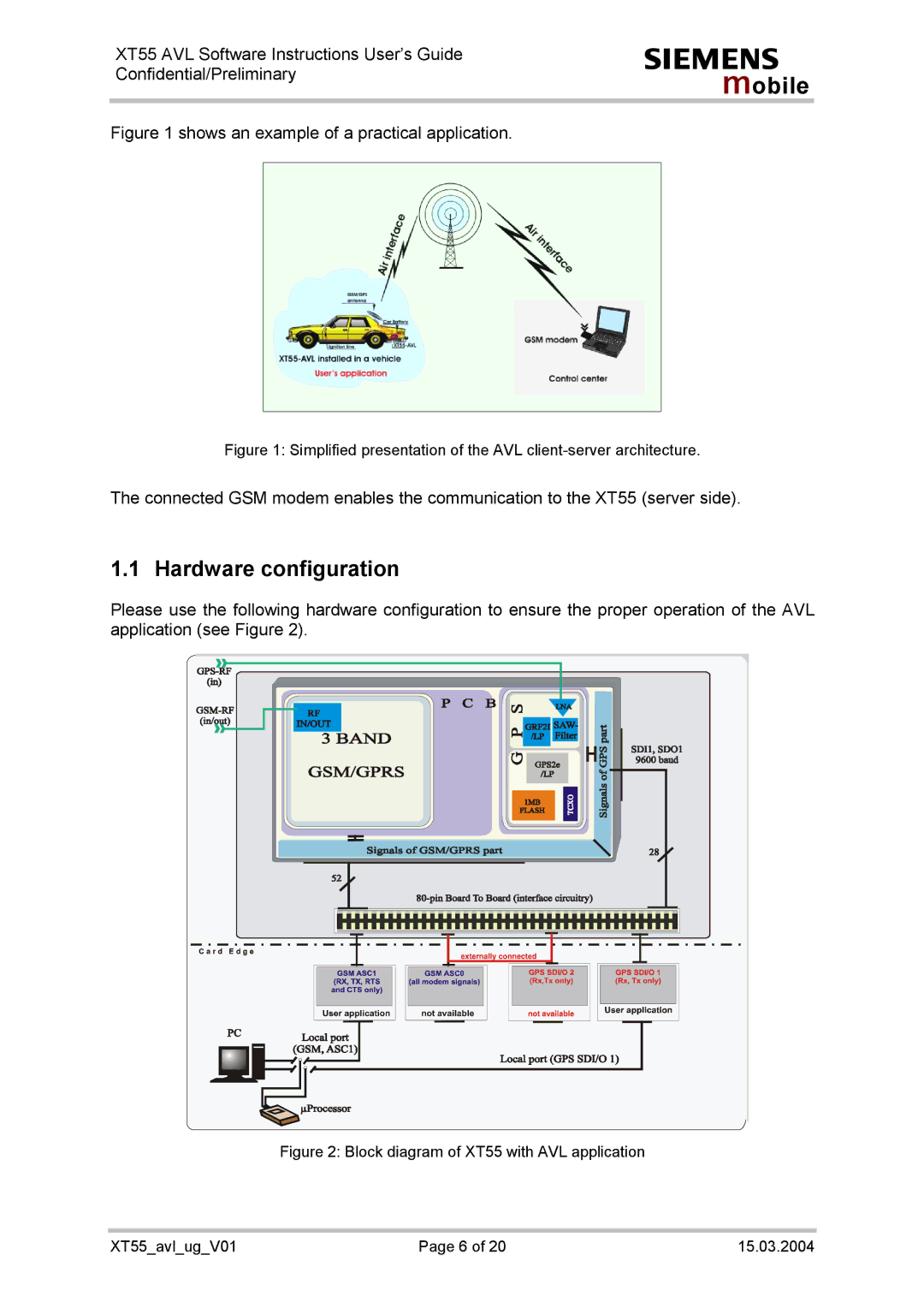 Siemens XT55 manual Hardware configuration, Shows an example of a practical application 