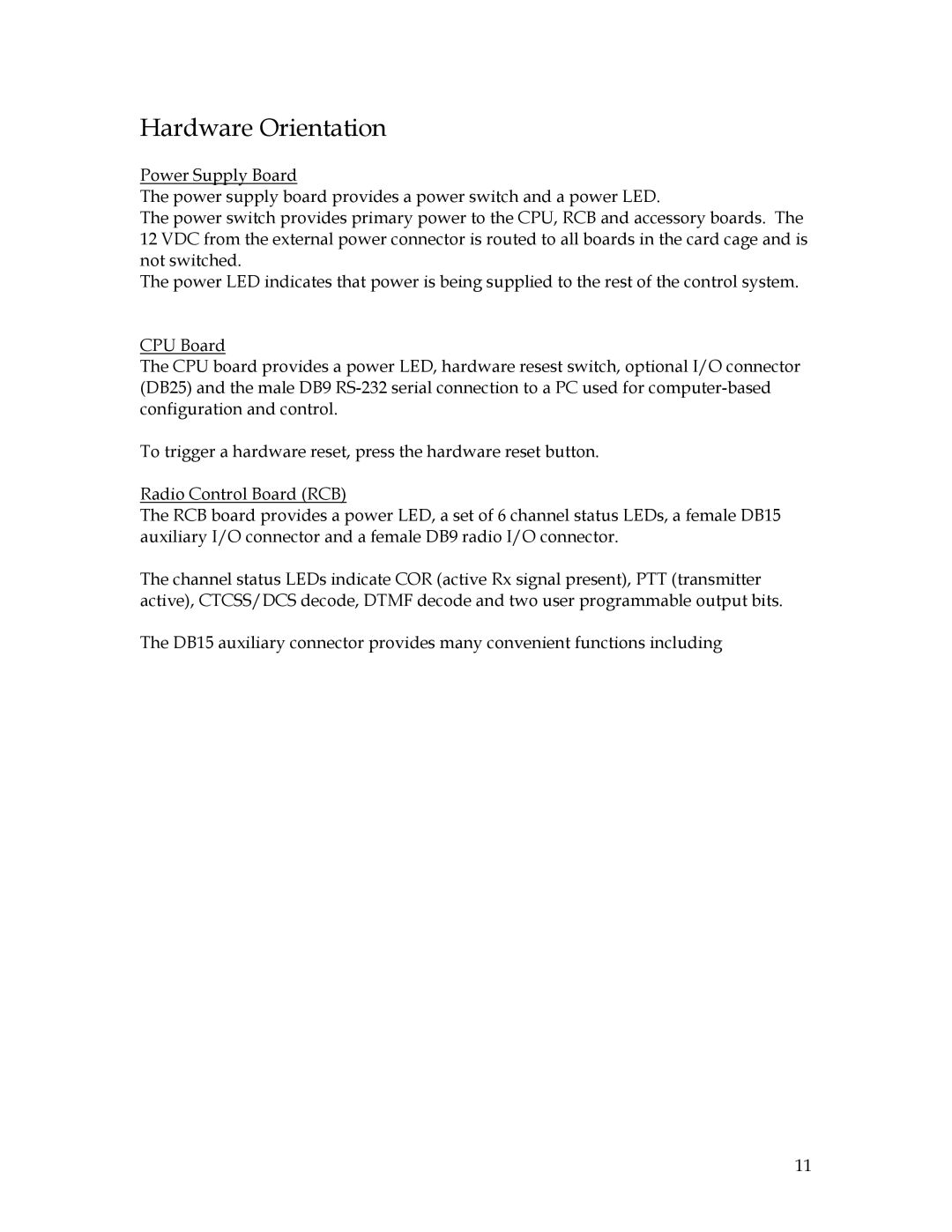 Sierra 200 owner manual Hardware Orientation 