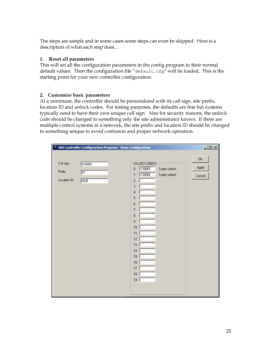 Sierra 200 owner manual Reset all parameters, Customize basic parameters 