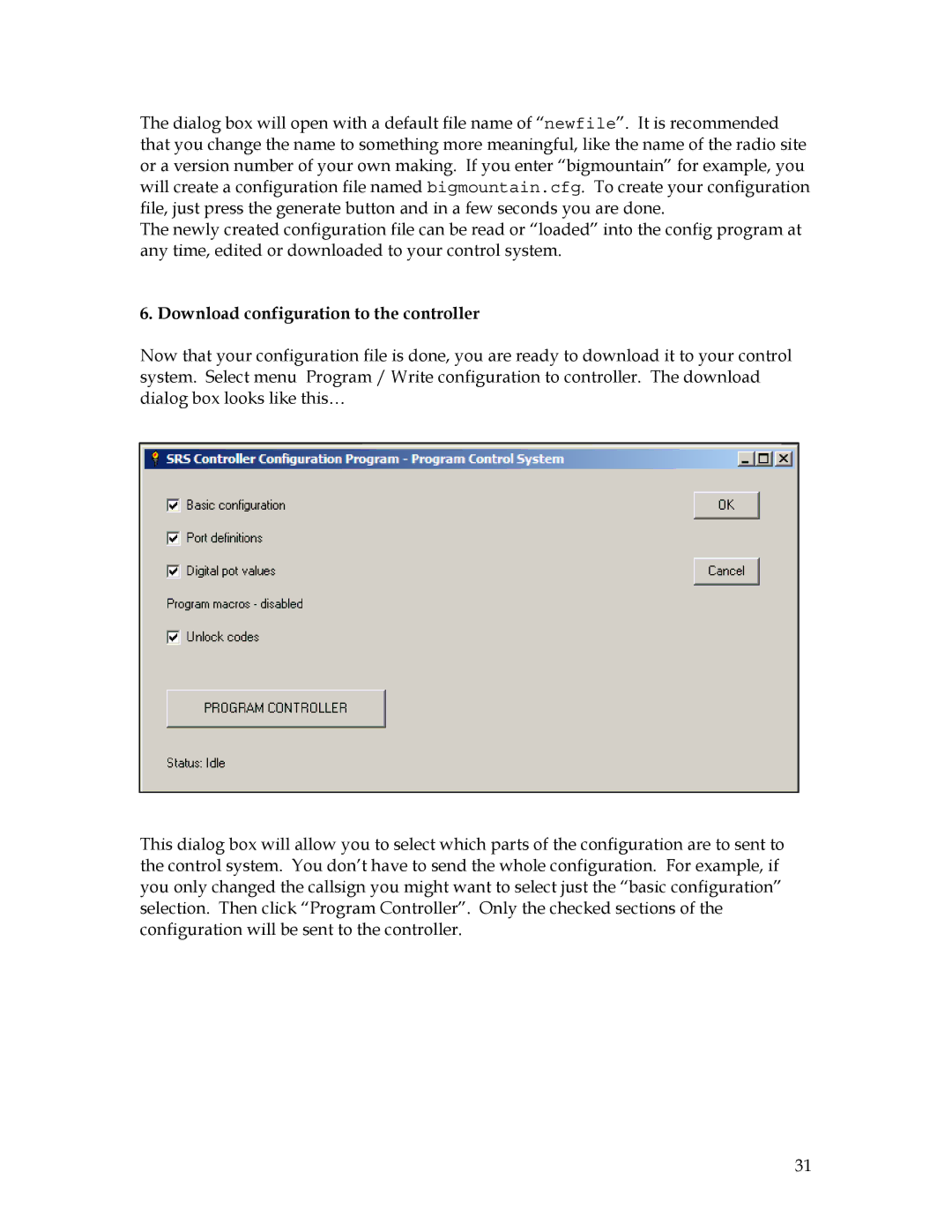 Sierra 200 owner manual Download configuration to the controller 