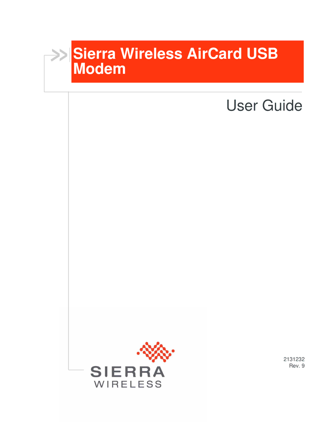 Sierra 2131232 manual Sierra Wireless AirCard USB Modem 