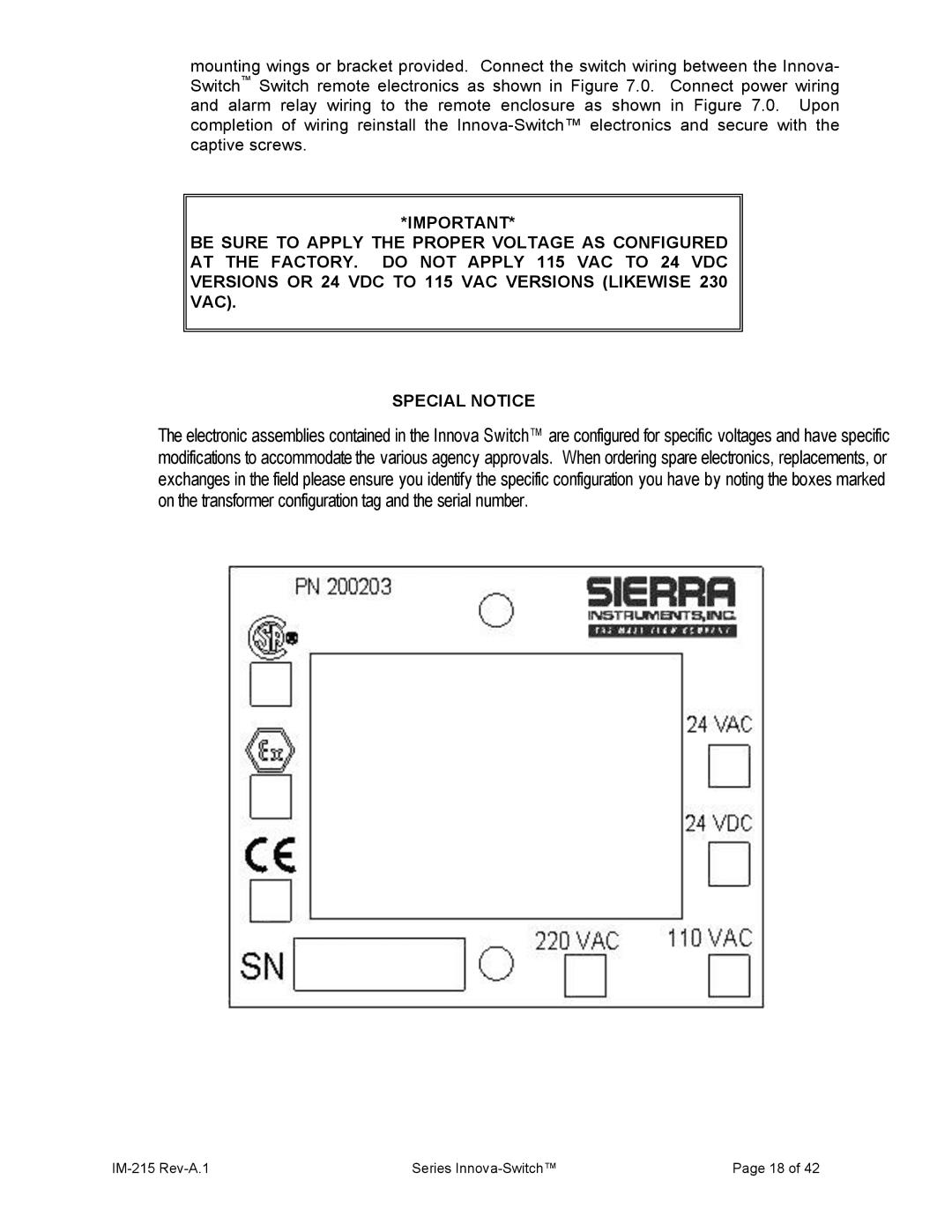 Sierra manual IM-215 Rev-A.1 Series Innova-Switch 