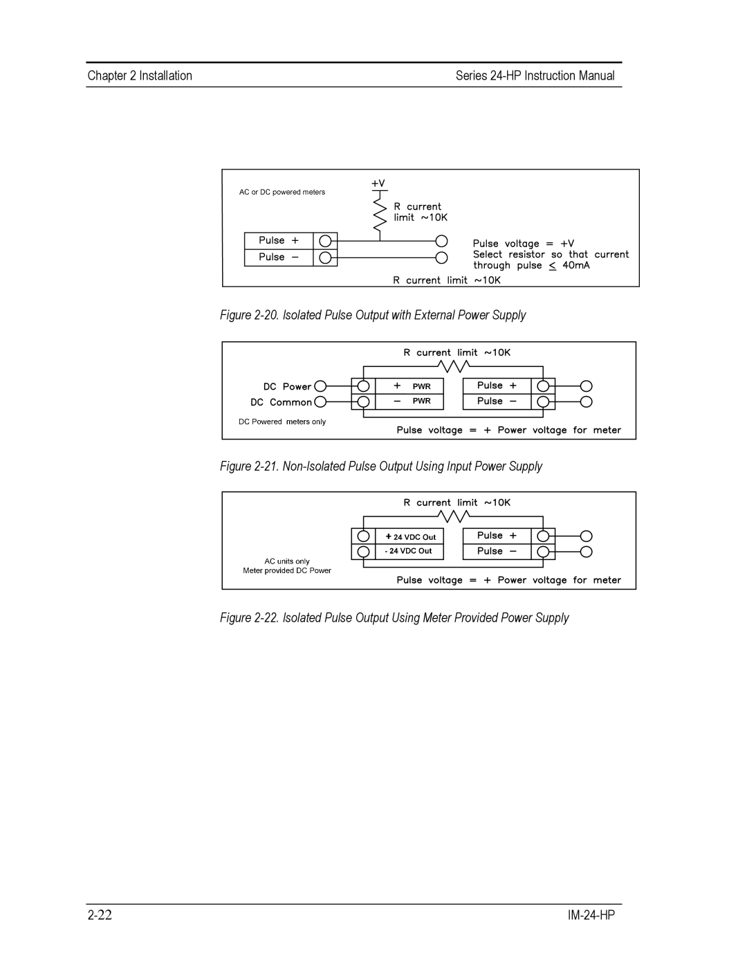 Sierra 241-VTP, 240-VTP instruction manual Isolated Pulse Output with External Power Supply 