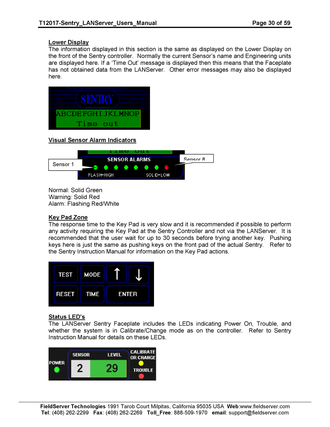 Sierra 5391-02, 5391-01 user manual Sensor 