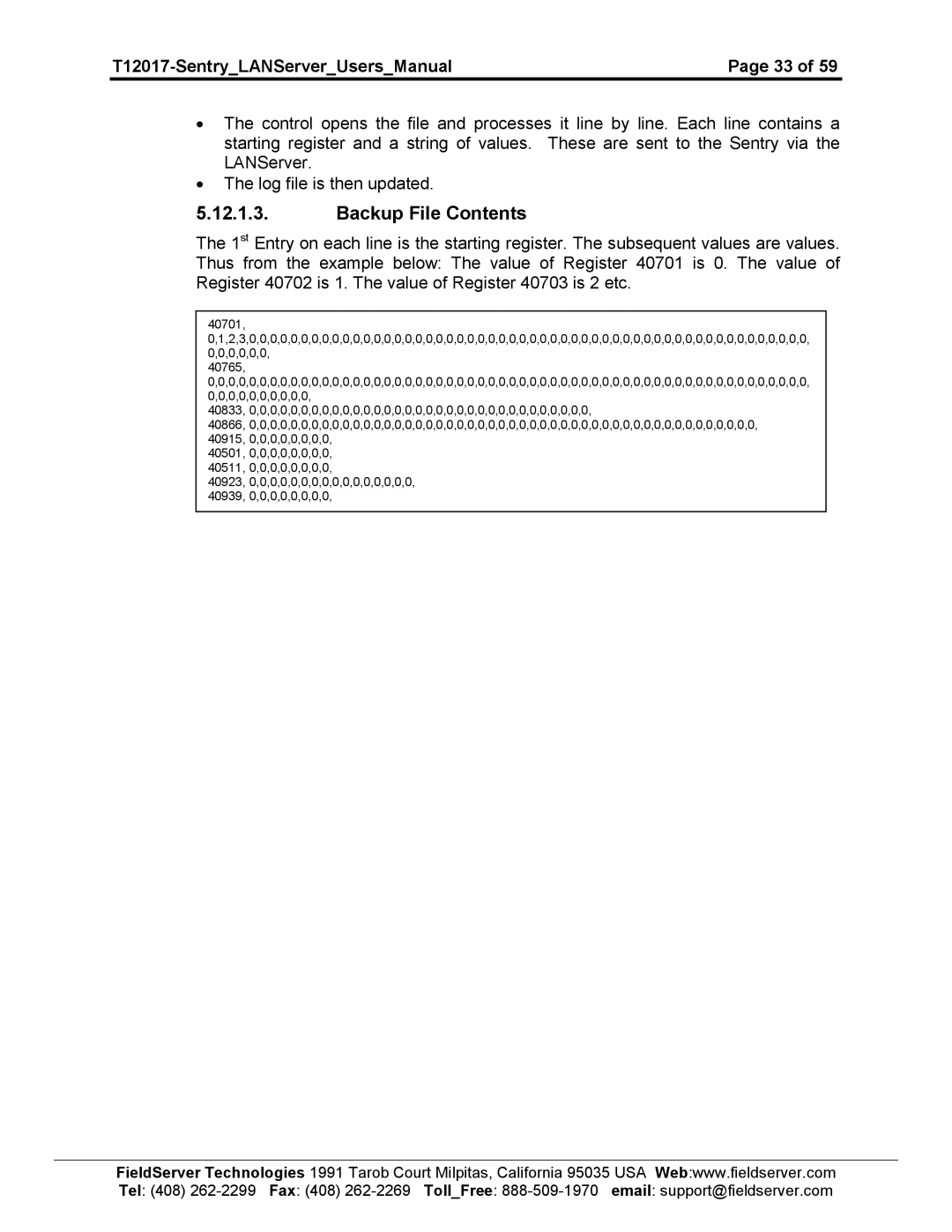 Sierra 5391-01, 5391-02 user manual Backup File Contents, Problems with Calibration Backup Control 