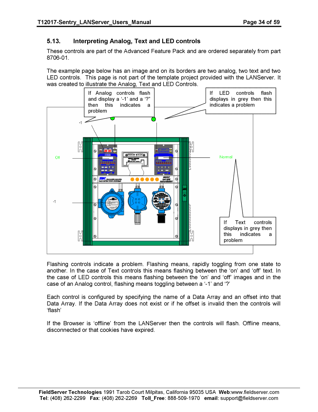 Sierra 5391-02, 5391-01 user manual Interpreting Analog, Text and LED controls 