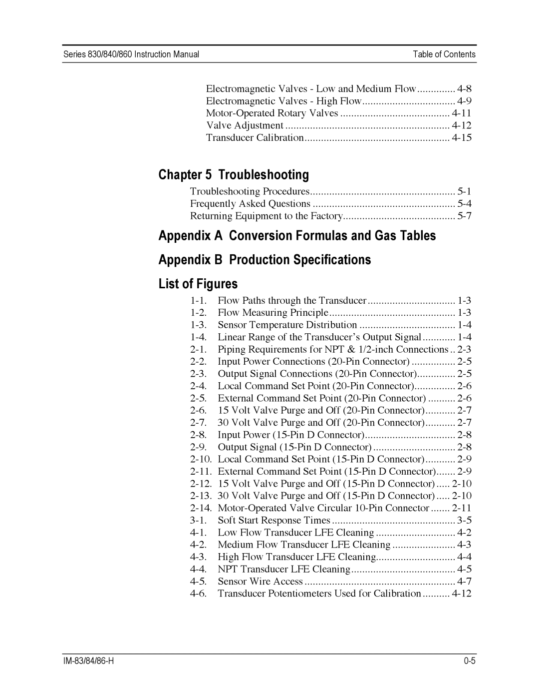 Sierra 830, 860, 840 instruction manual Troubleshooting 