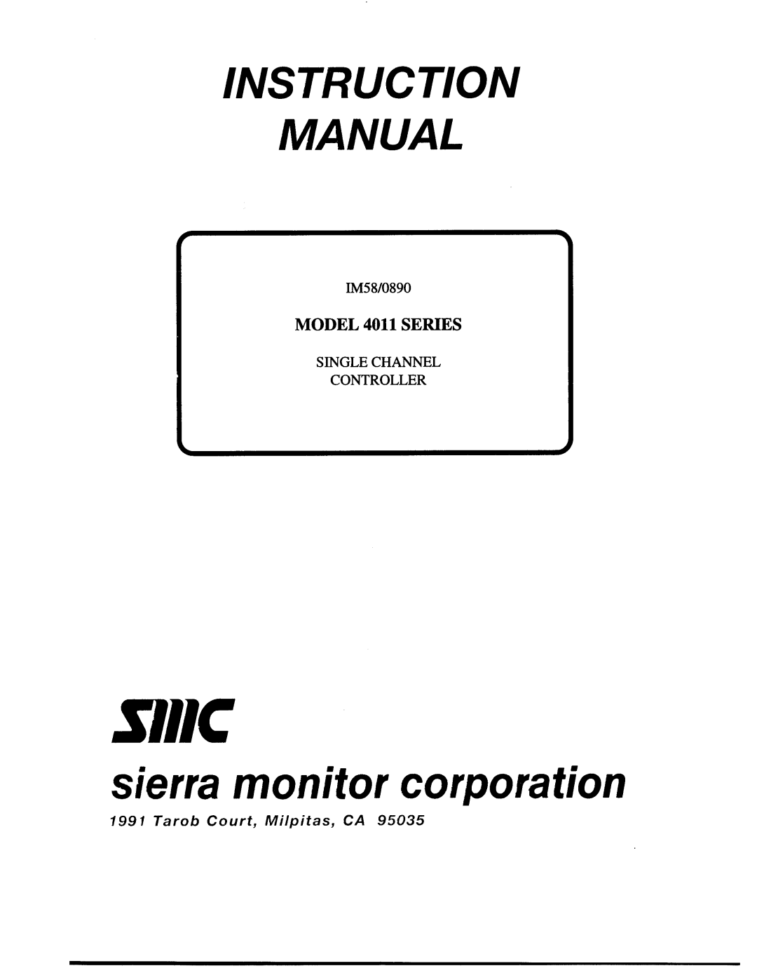 Sierra Monitor Corporation 4011 Series manual 