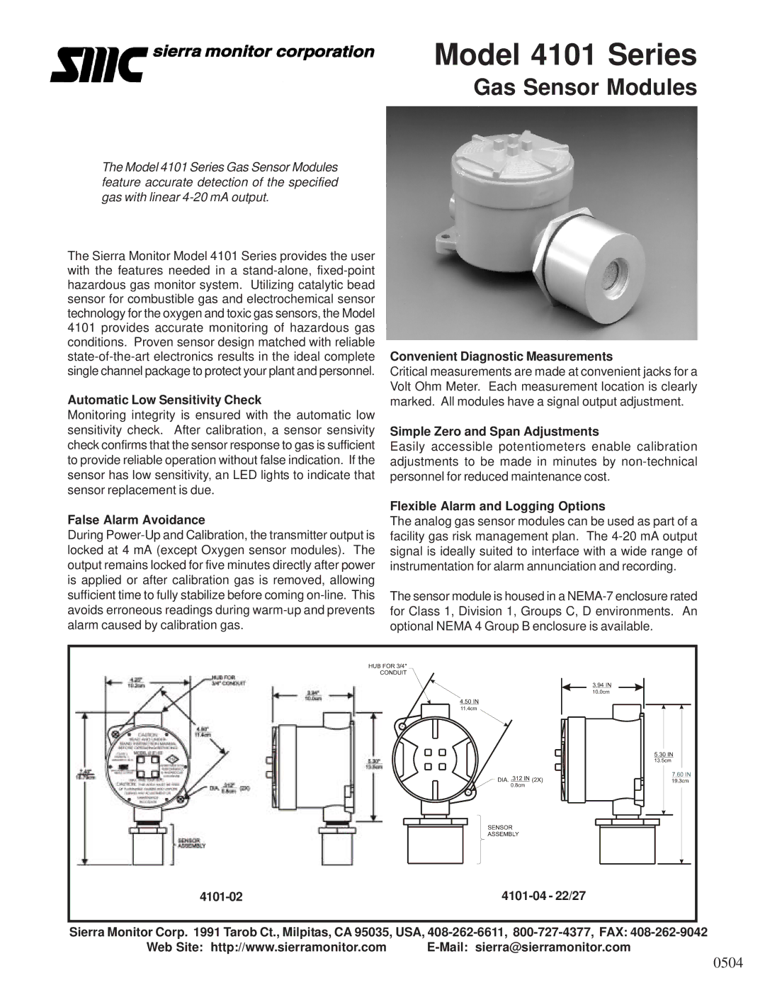 Sierra Monitor Corporation 4101 manual Automatic Low Sensitivity Check, False Alarm Avoidance 