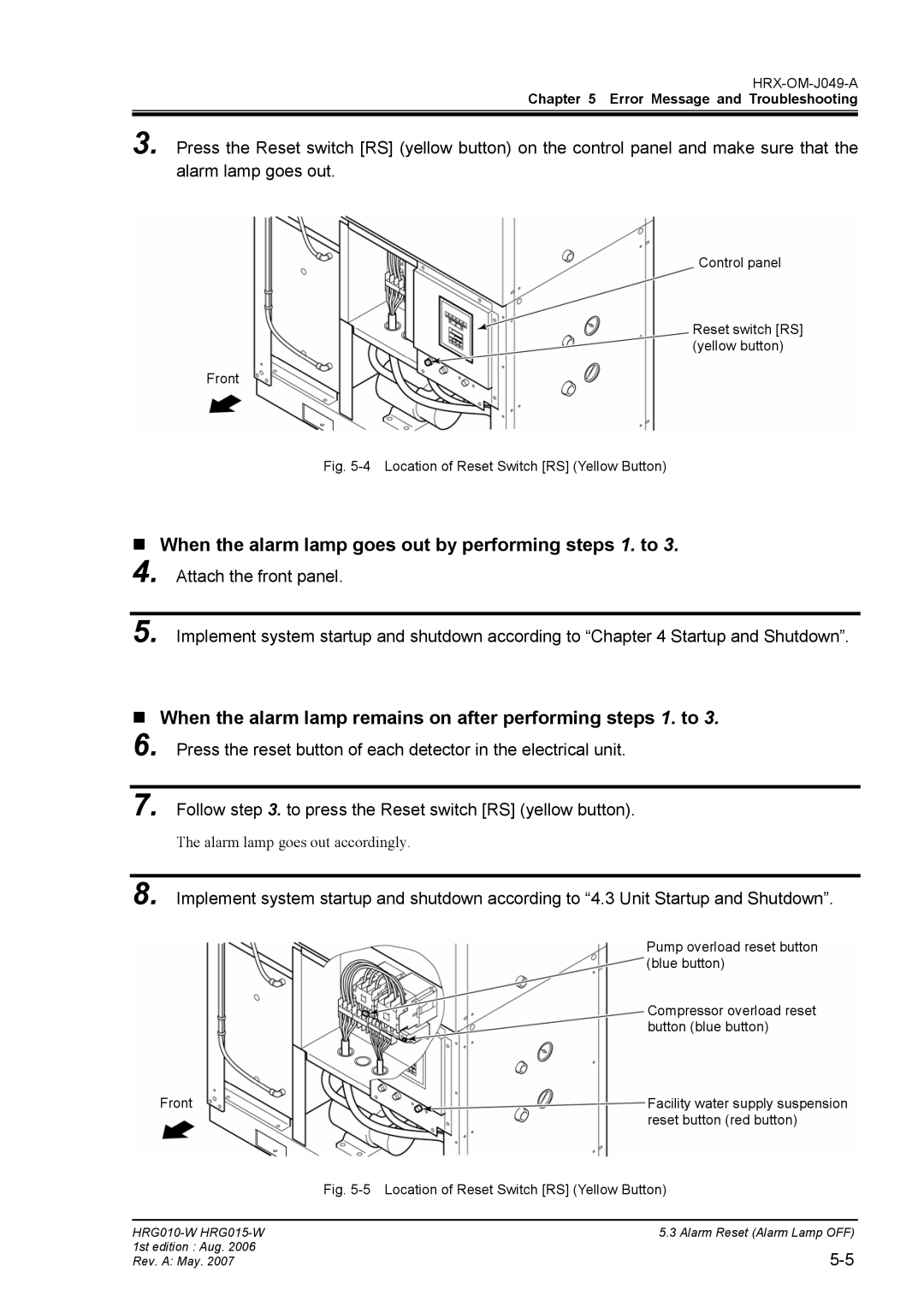 Sierra Monitor Corporation HRG015-W, HRG010-W operation manual „ When the alarm lamp goes out by performing steps 1. to 