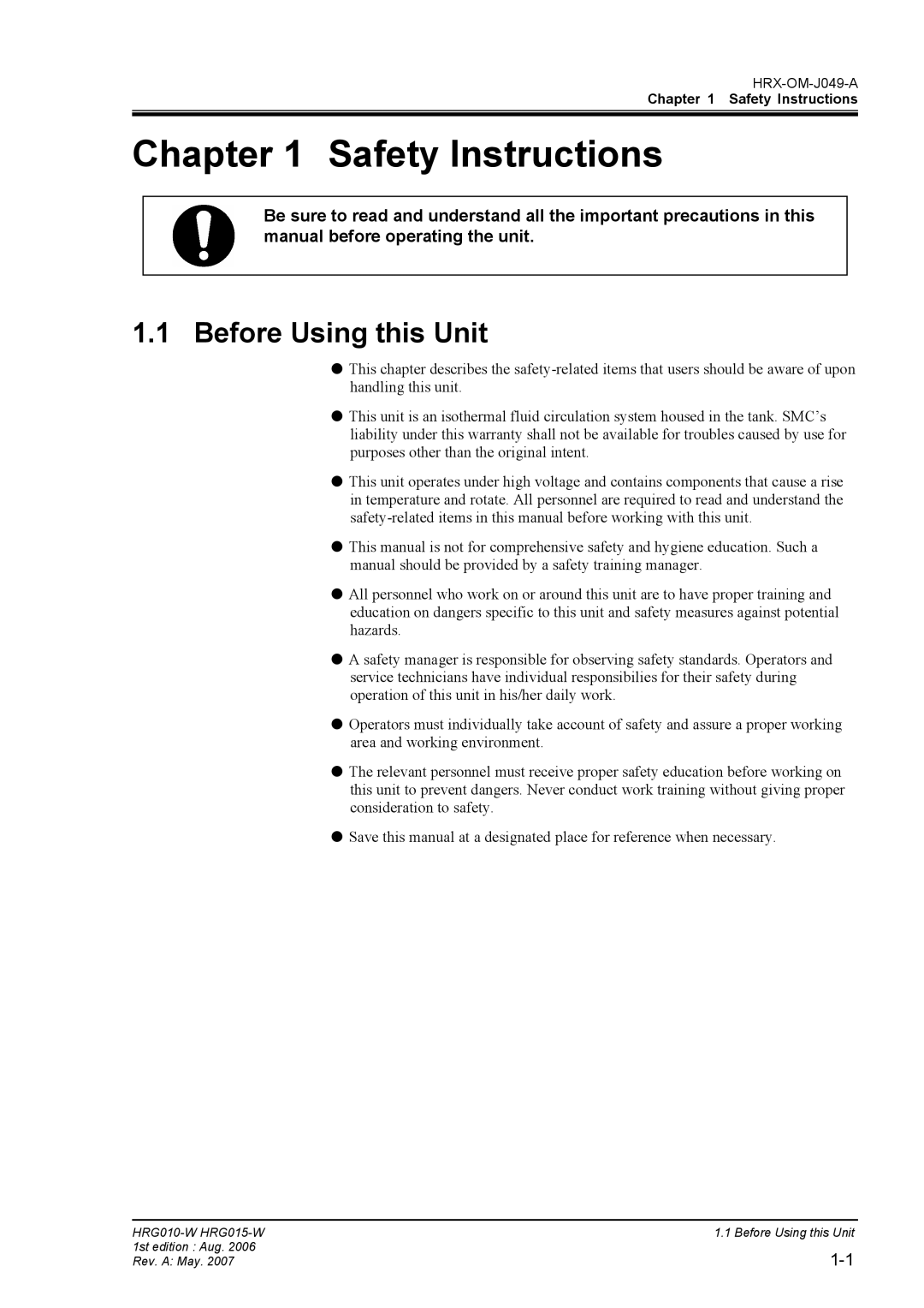 Sierra Monitor Corporation HRG015-W, HRG010-W operation manual Safety Instructions, Before Using this Unit 