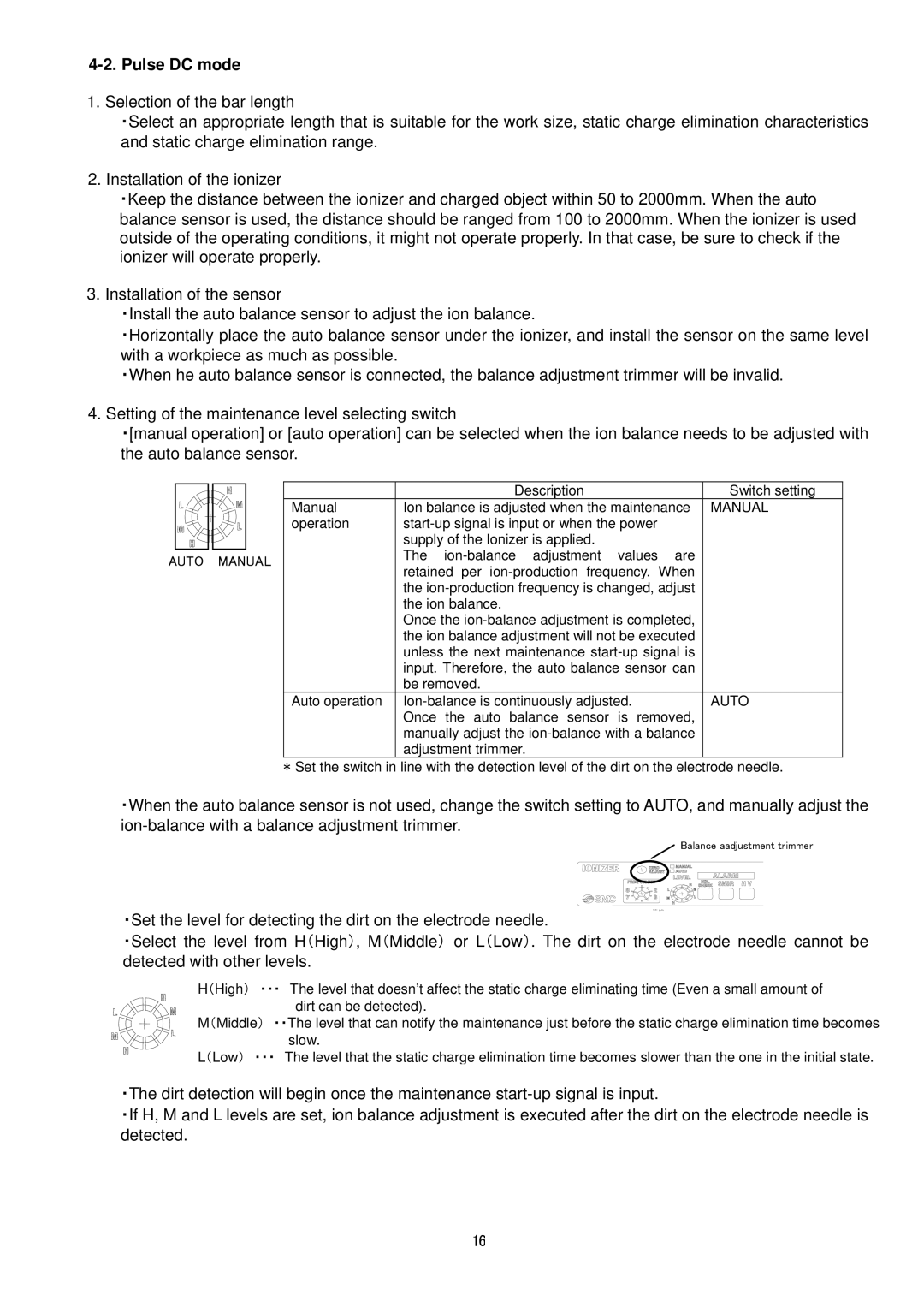 Sierra Monitor Corporation IZS31 operation manual Pulse DC mode, Auto Manual 