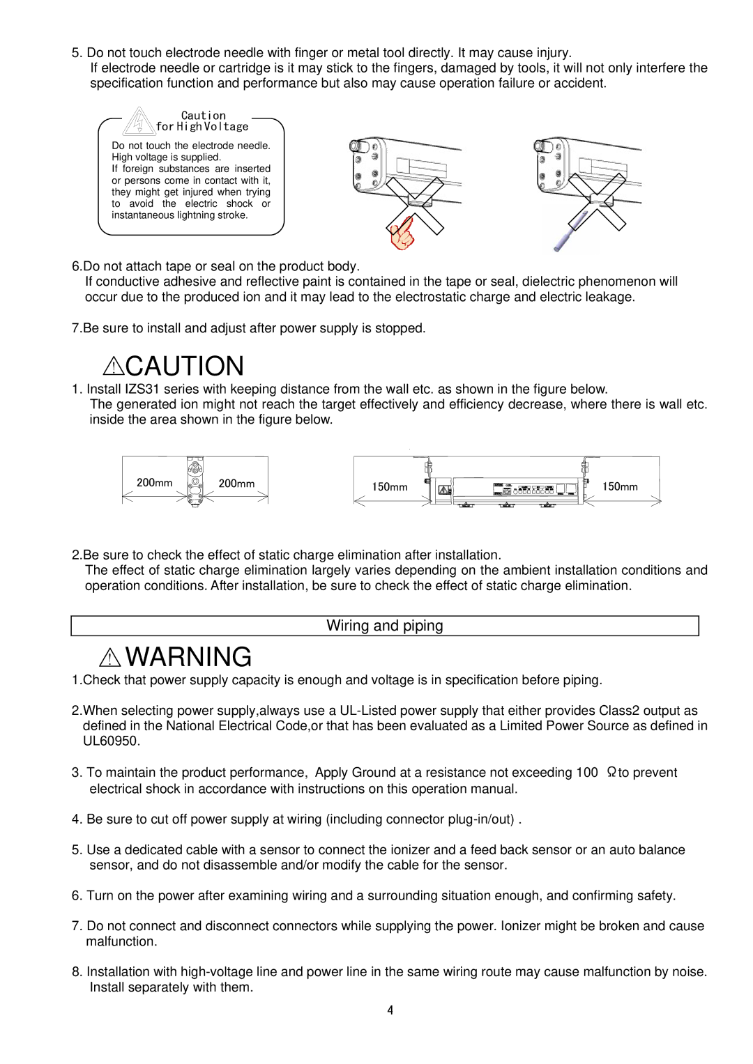 Sierra Monitor Corporation IZS31 operation manual Wiring and piping 