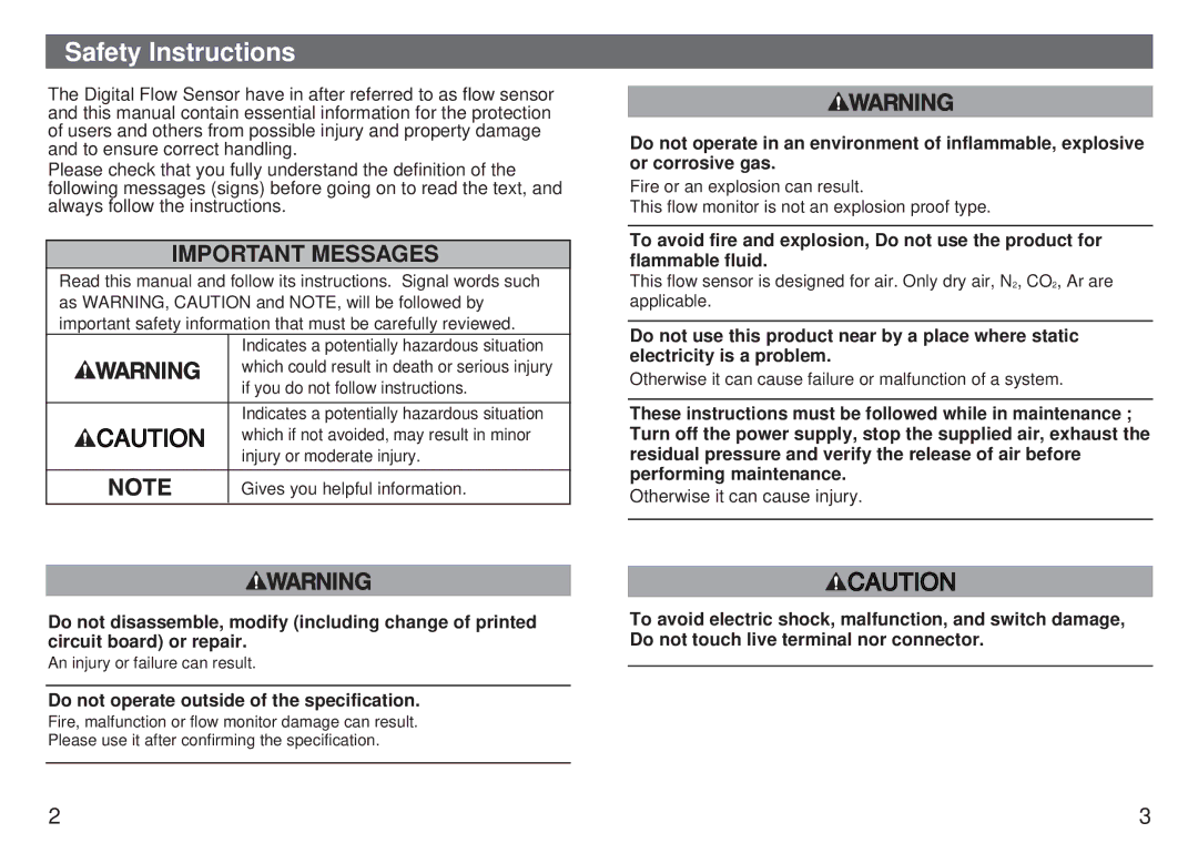 Sierra Monitor Corporation PF5M instruction manual Safety Instructions, Important Messages 