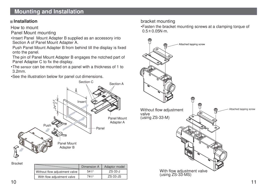 Sierra Monitor Corporation PF5M Mounting and Installation, How to mount Panel Mount mounting, Bracket mounting 