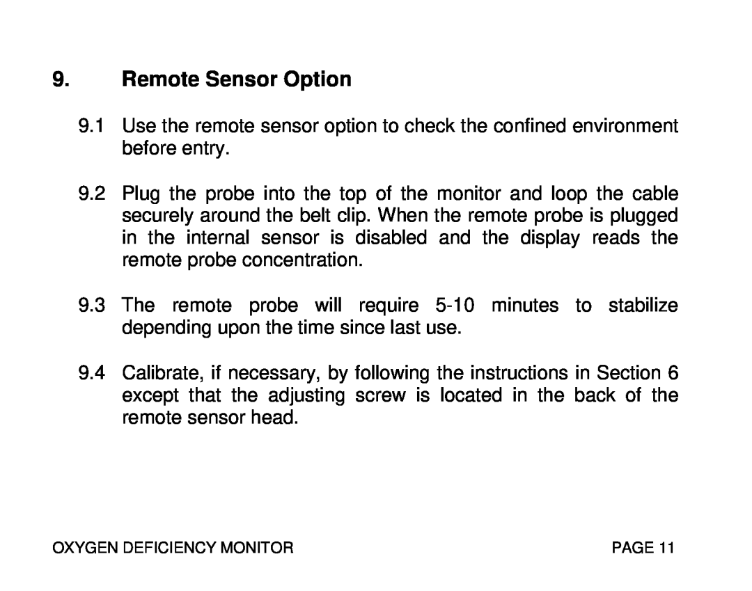 Sierra Monitor Corporation 55, T10008 instruction manual Remote Sensor Option 