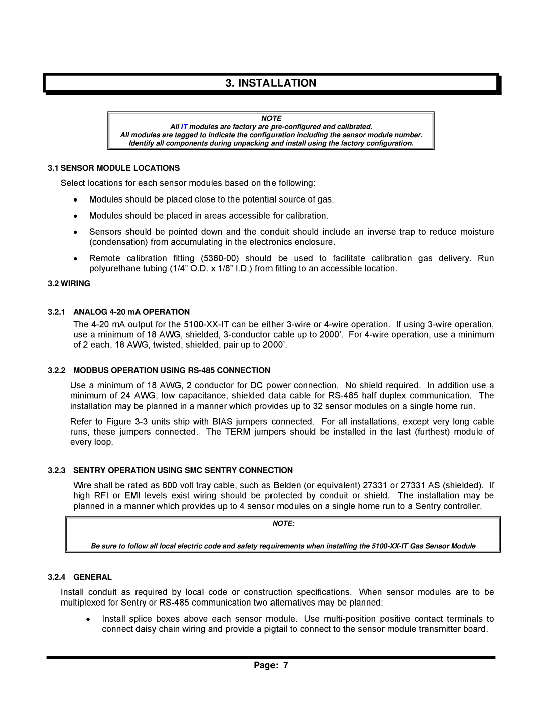 Sierra Monitor Corporation 5100-06-IT, T12020, 5100-05-IT, 5100-04-IT, 5100-03-IT instruction manual Installation 