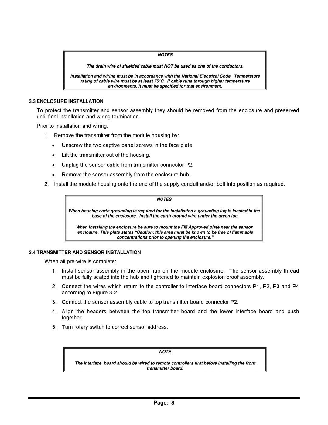 Sierra Monitor Corporation 5100-05-IT, T12020, 5100-06-IT, 5100-04-IT, 5100-03-IT instruction manual Enclosure Installation 