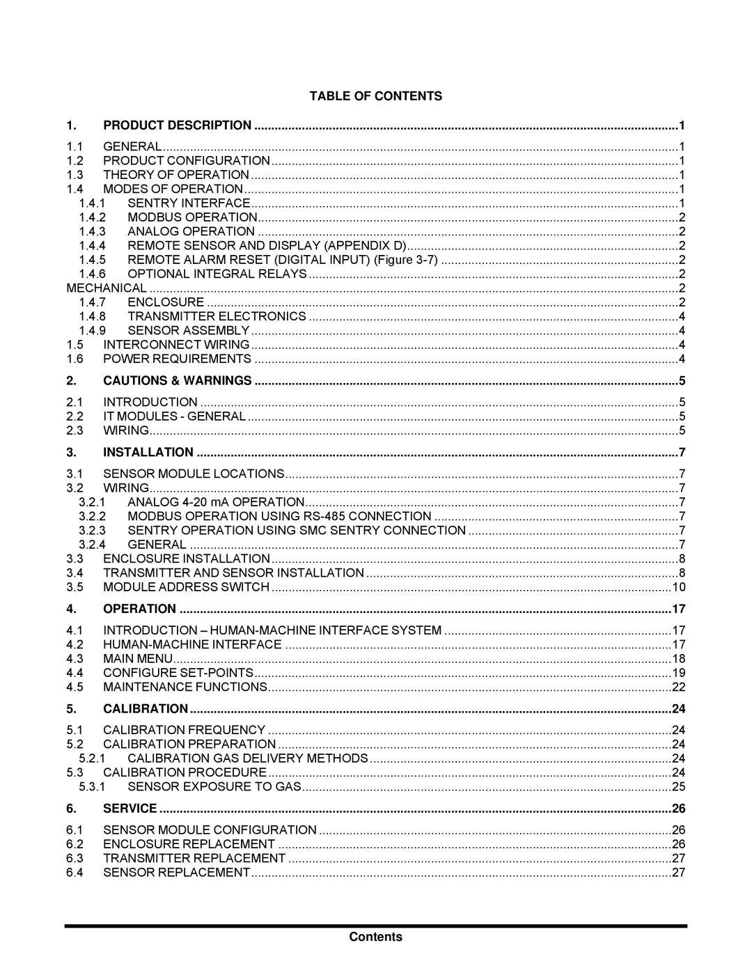 Sierra Monitor Corporation 5100-04-IT, T12020, 5100-06-IT, 5100-05-IT, 5100-03-IT instruction manual Table of Contents 