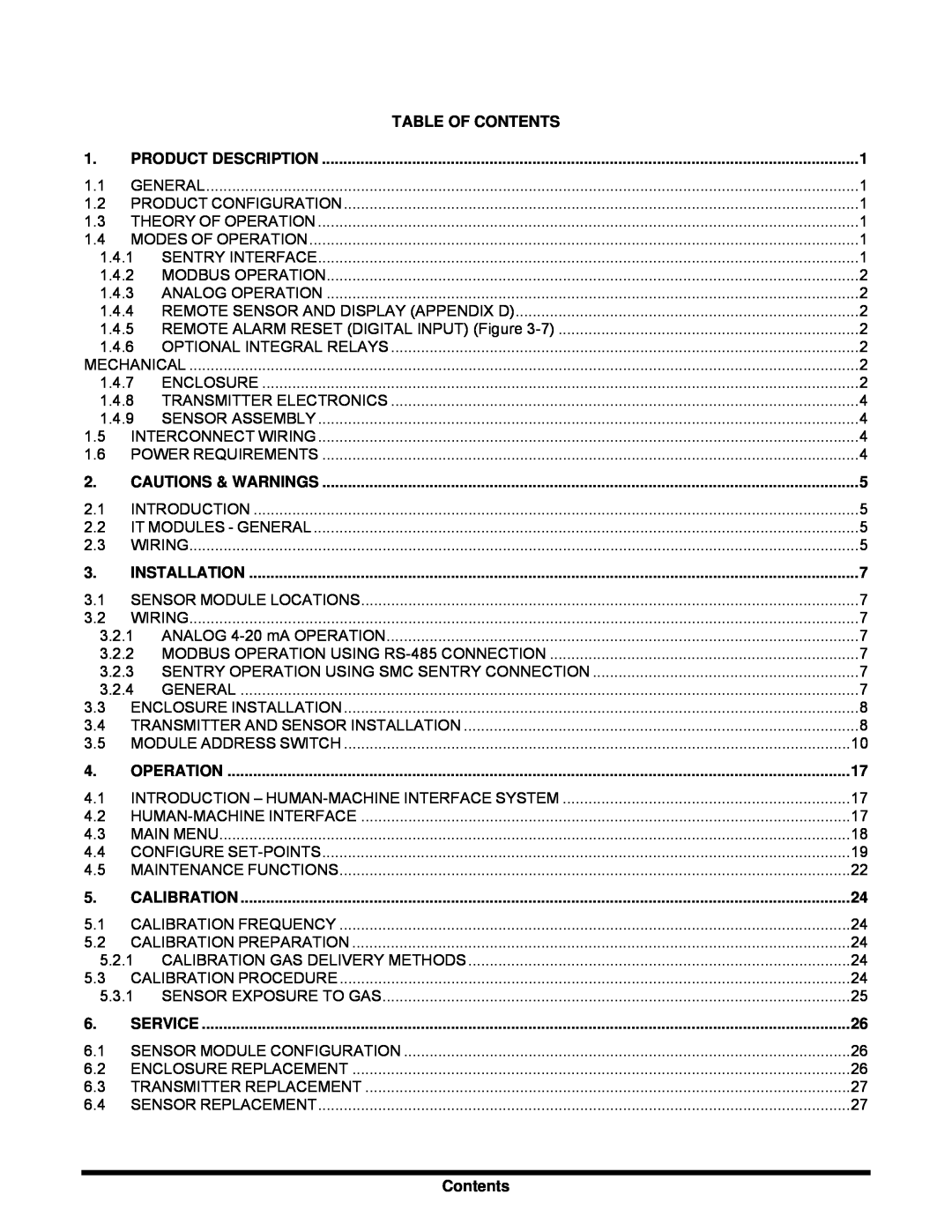 Sierra Monitor Corporation 5100-04-IT, T12020, 5100-06-IT, 5100-05-IT, 5100-03-IT instruction manual Table Of Contents 