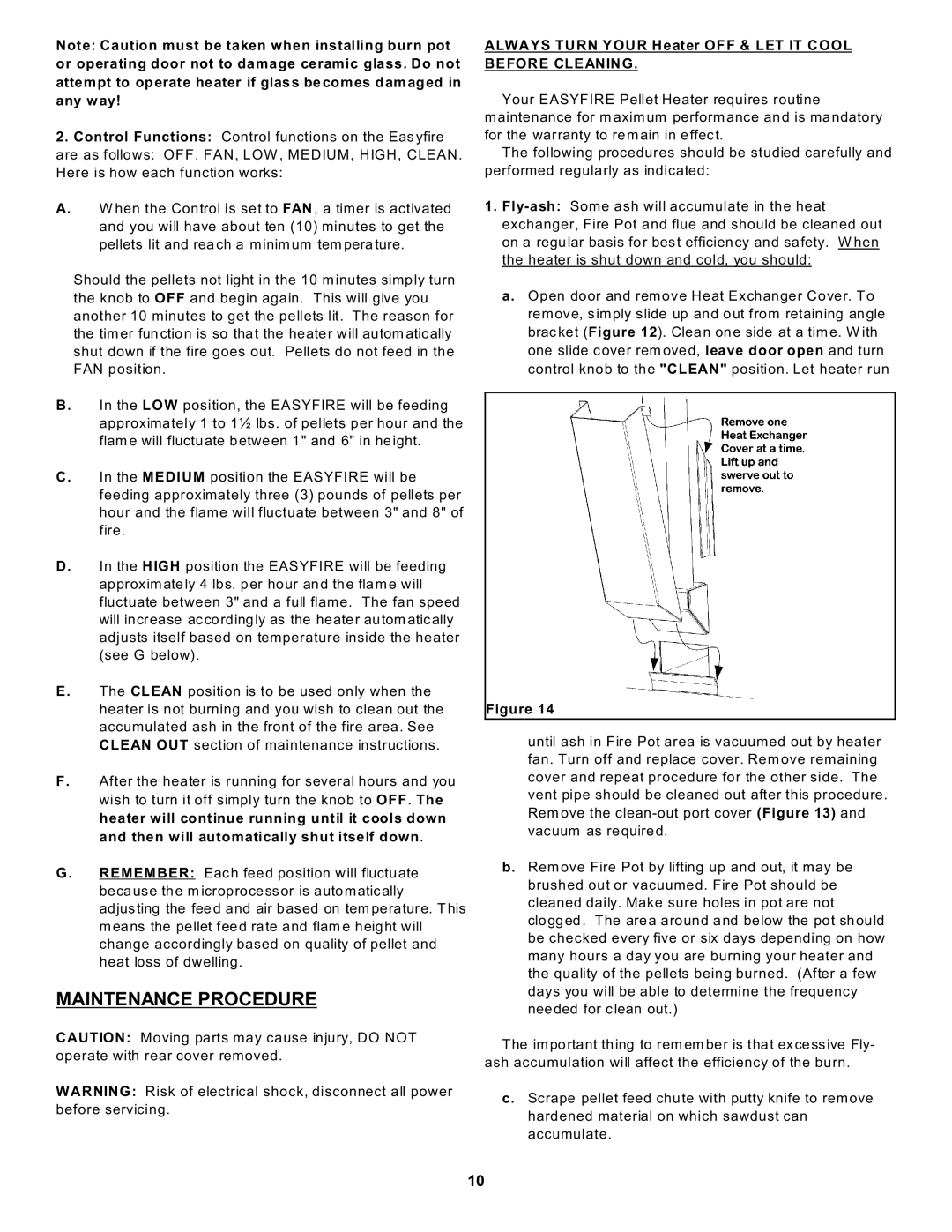 Sierra Products EF-4001B operating instructions Maintenance Procedure 